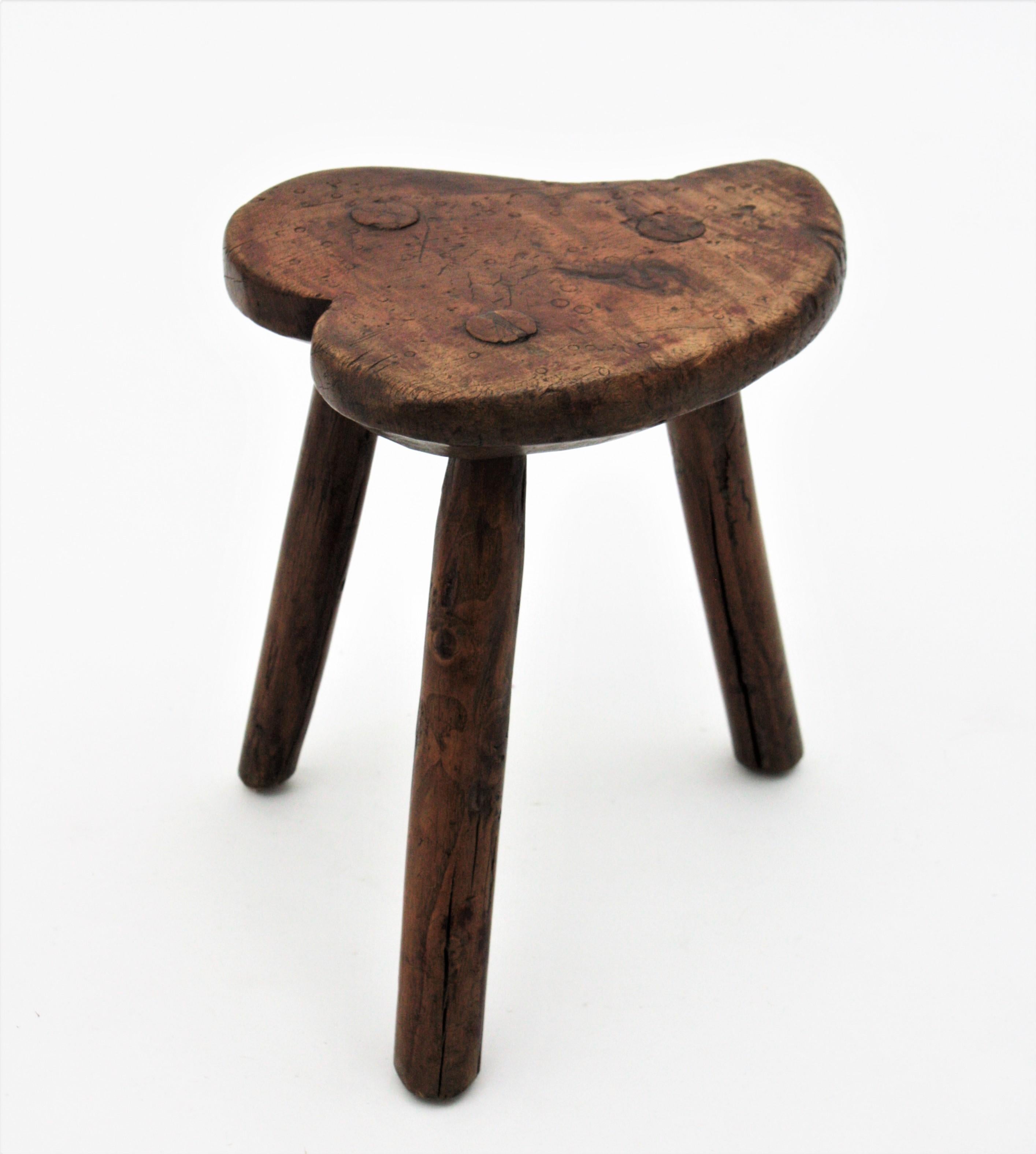 heart shaped wooden stool
