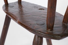 19th Century Primitive Tripod Stool from Auvergne, France, C. 1820