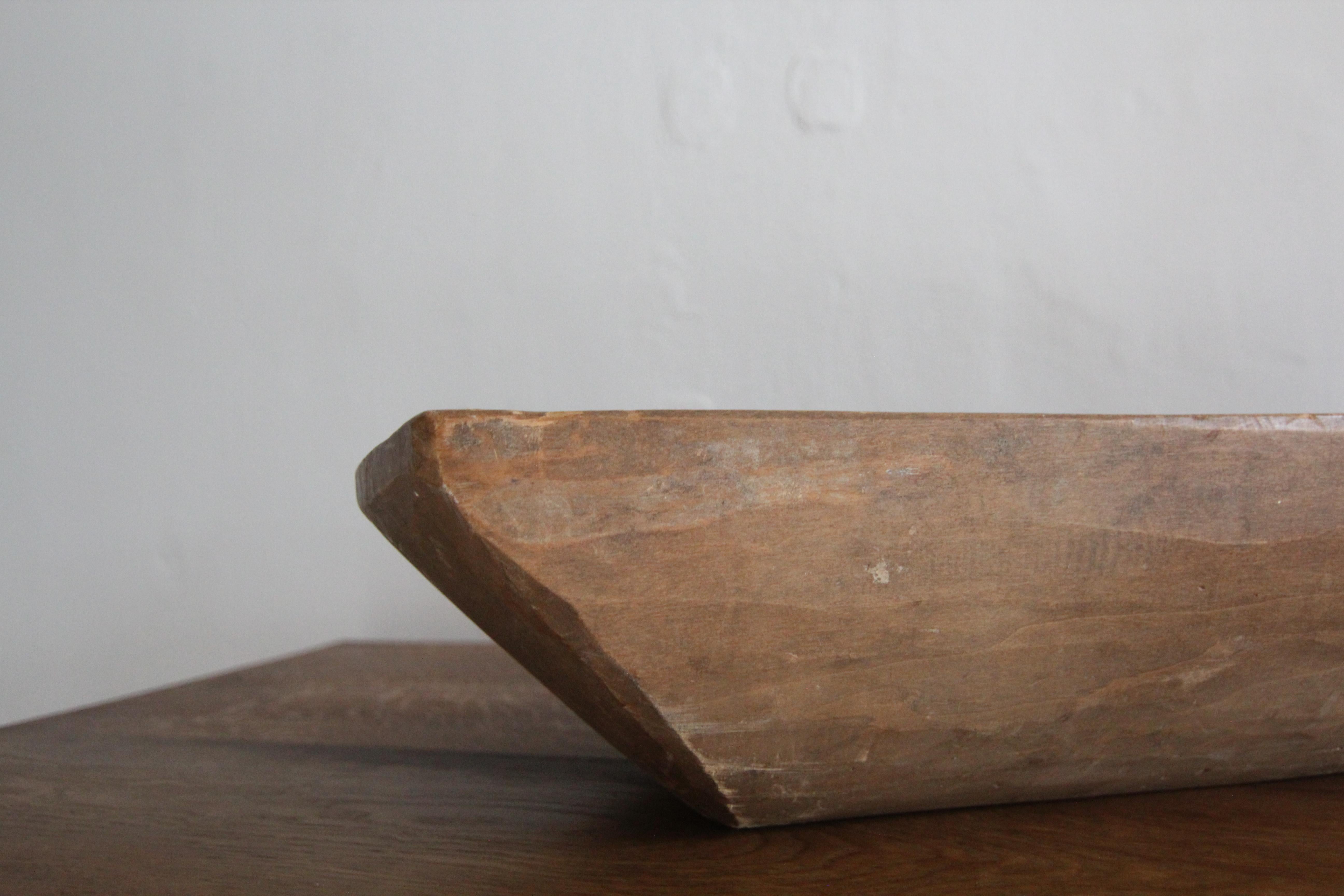 Bol à pâte Wabi Sabi primitif du 19ème siècle en bois sculpté à la main en vente 6