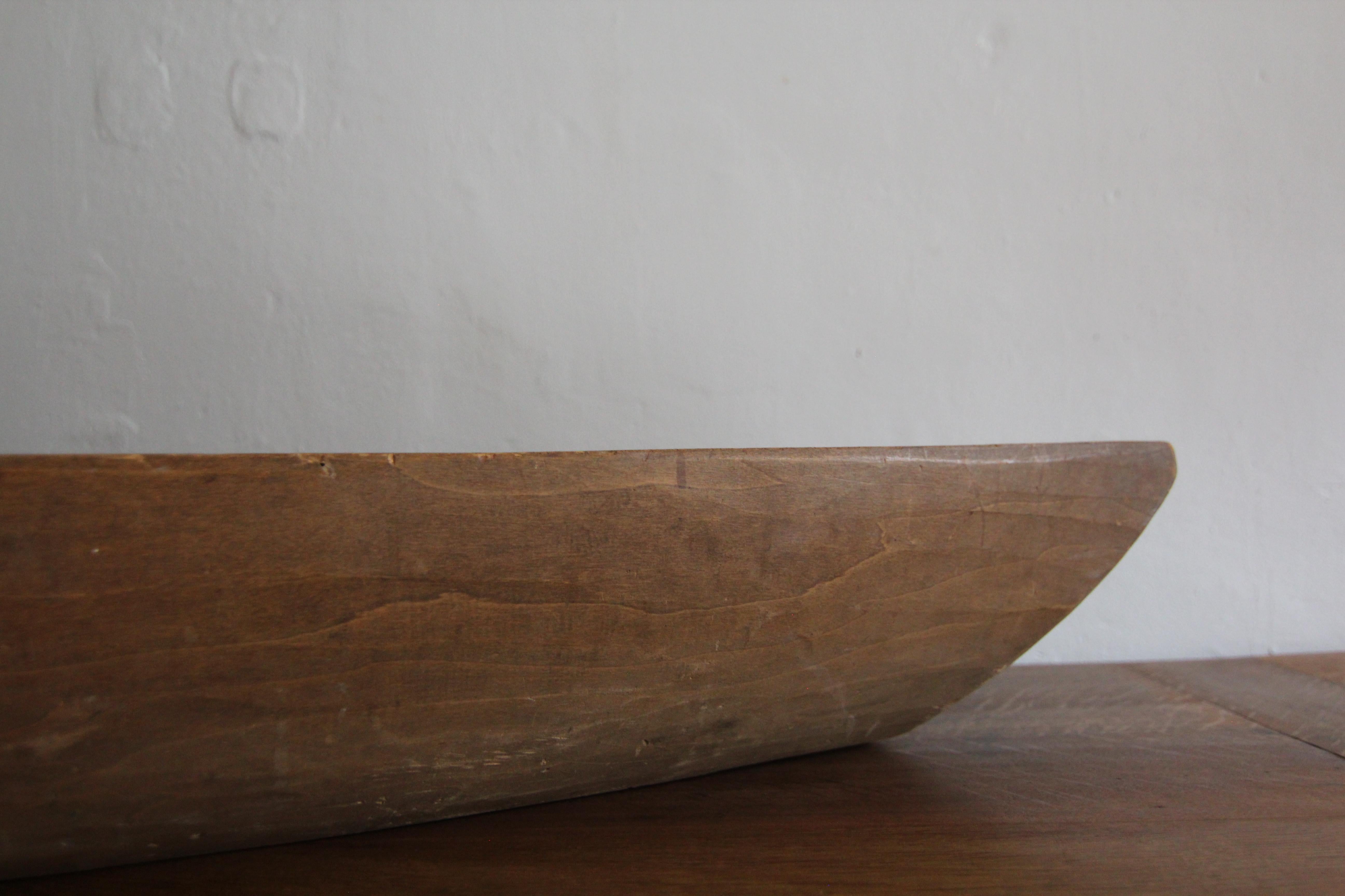 Bol à pâte Wabi Sabi primitif du 19ème siècle en bois sculpté à la main en vente 7
