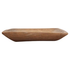 Cuenco para masa de madera tallada a mano Wabi Sabi del siglo XIX