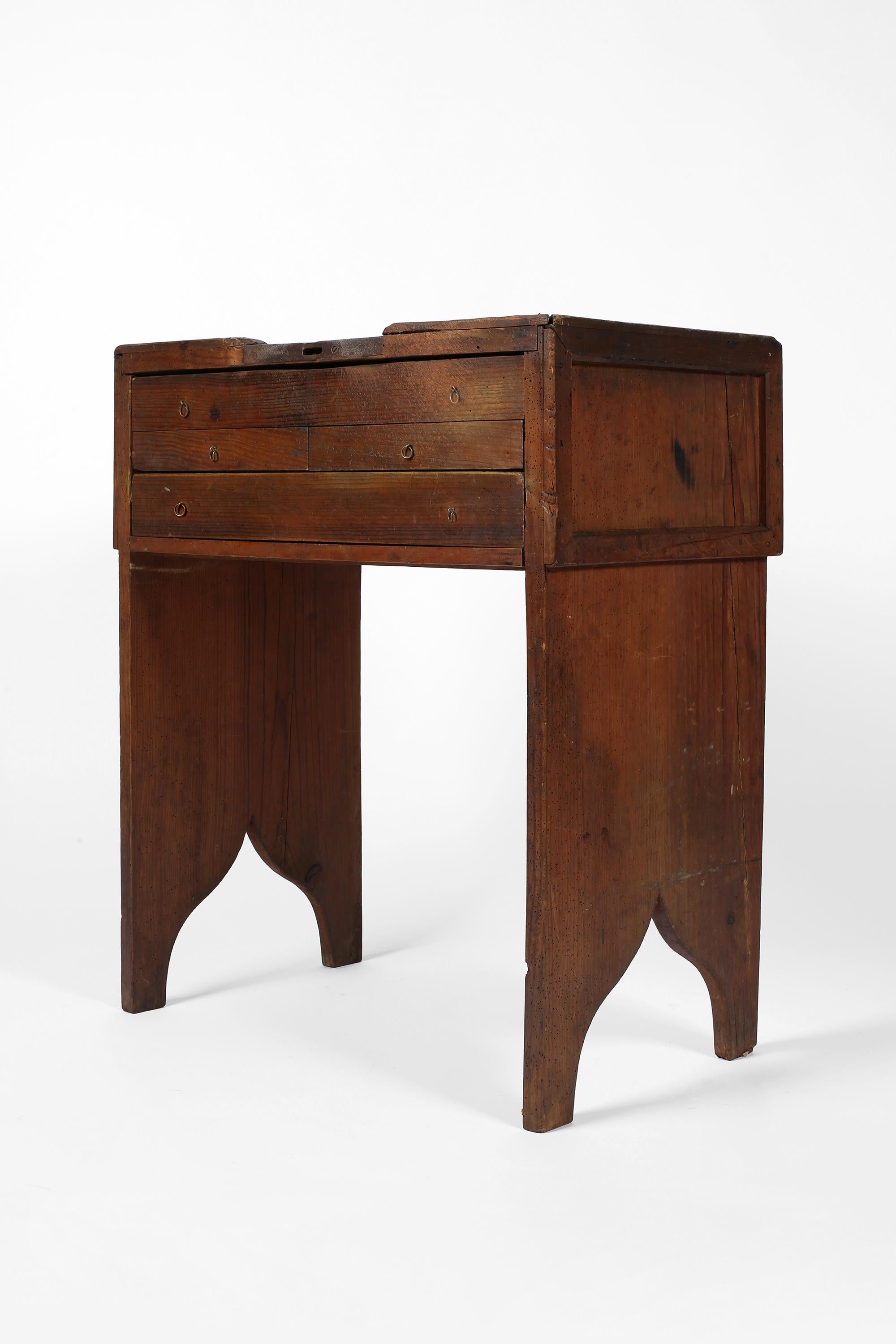 19th Century Primitive Wabi-Sabi Portuguese Goldsmiths Workbench #2 For Sale 8