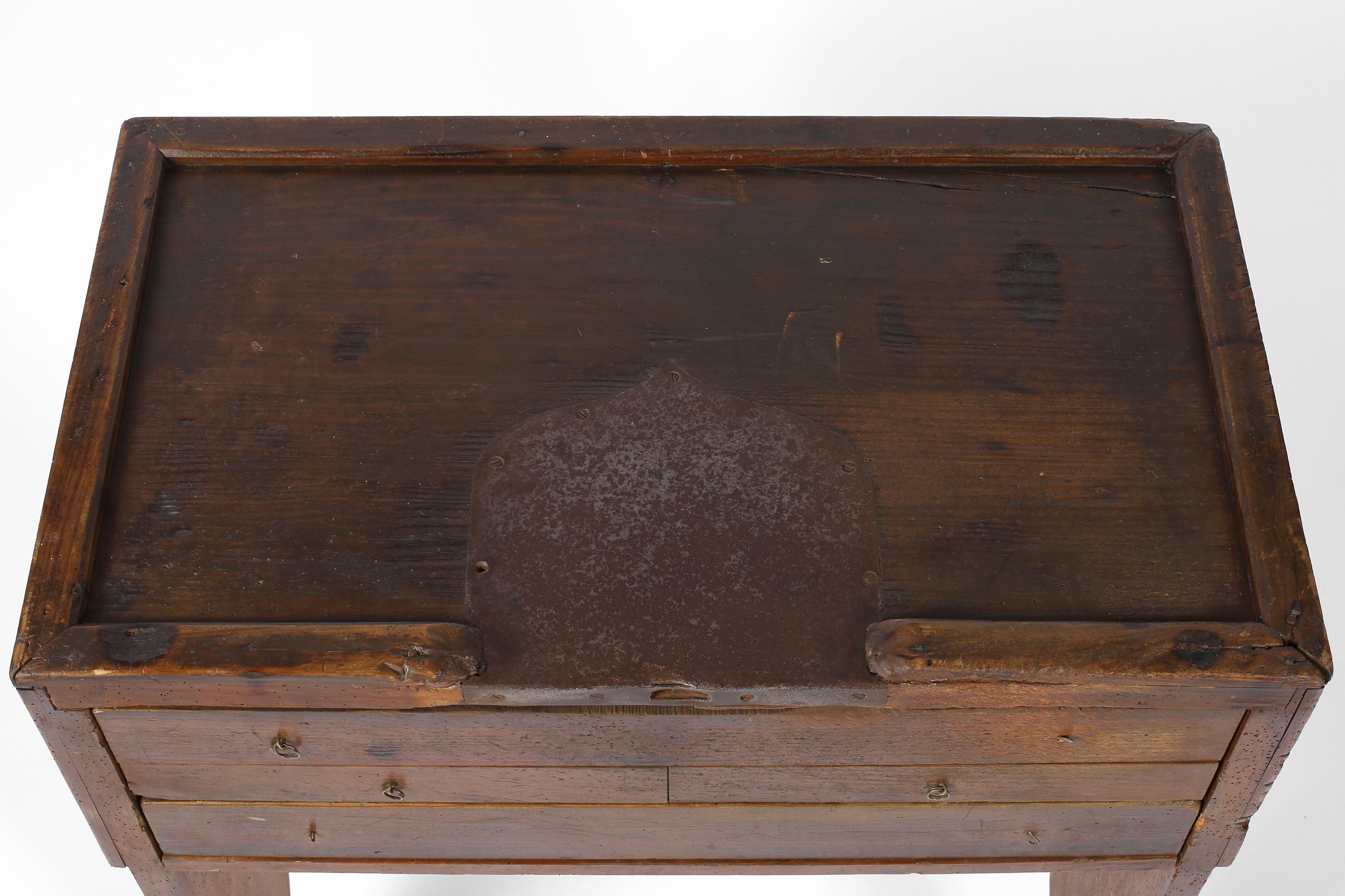 19th Century Primitive Wabi-Sabi Portuguese Goldsmiths Workbench #2 For Sale 1