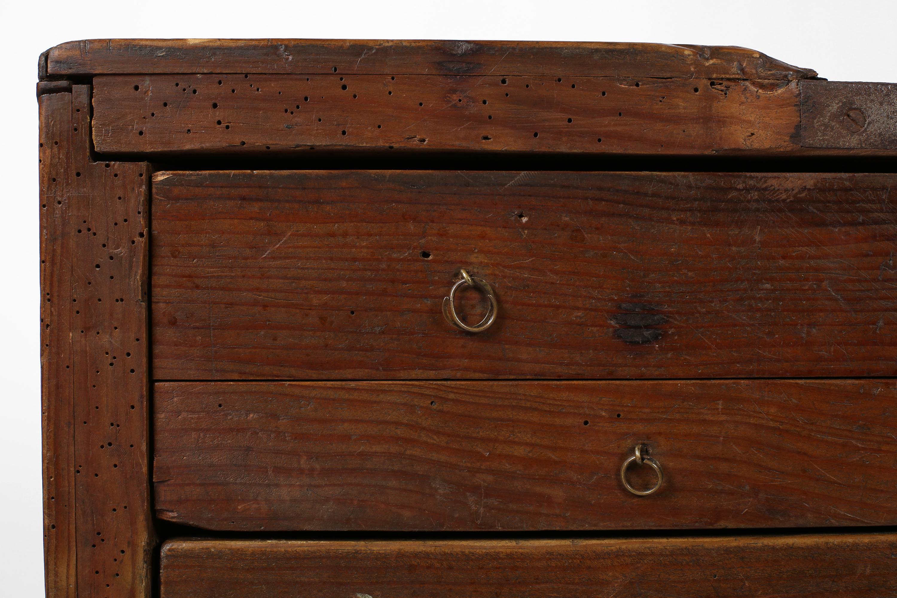 19th Century Primitive Wabi-Sabi Portuguese Goldsmiths Workbench #2 For Sale 4