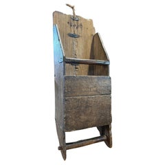 Pala de madera para grano primitiva del siglo XIX