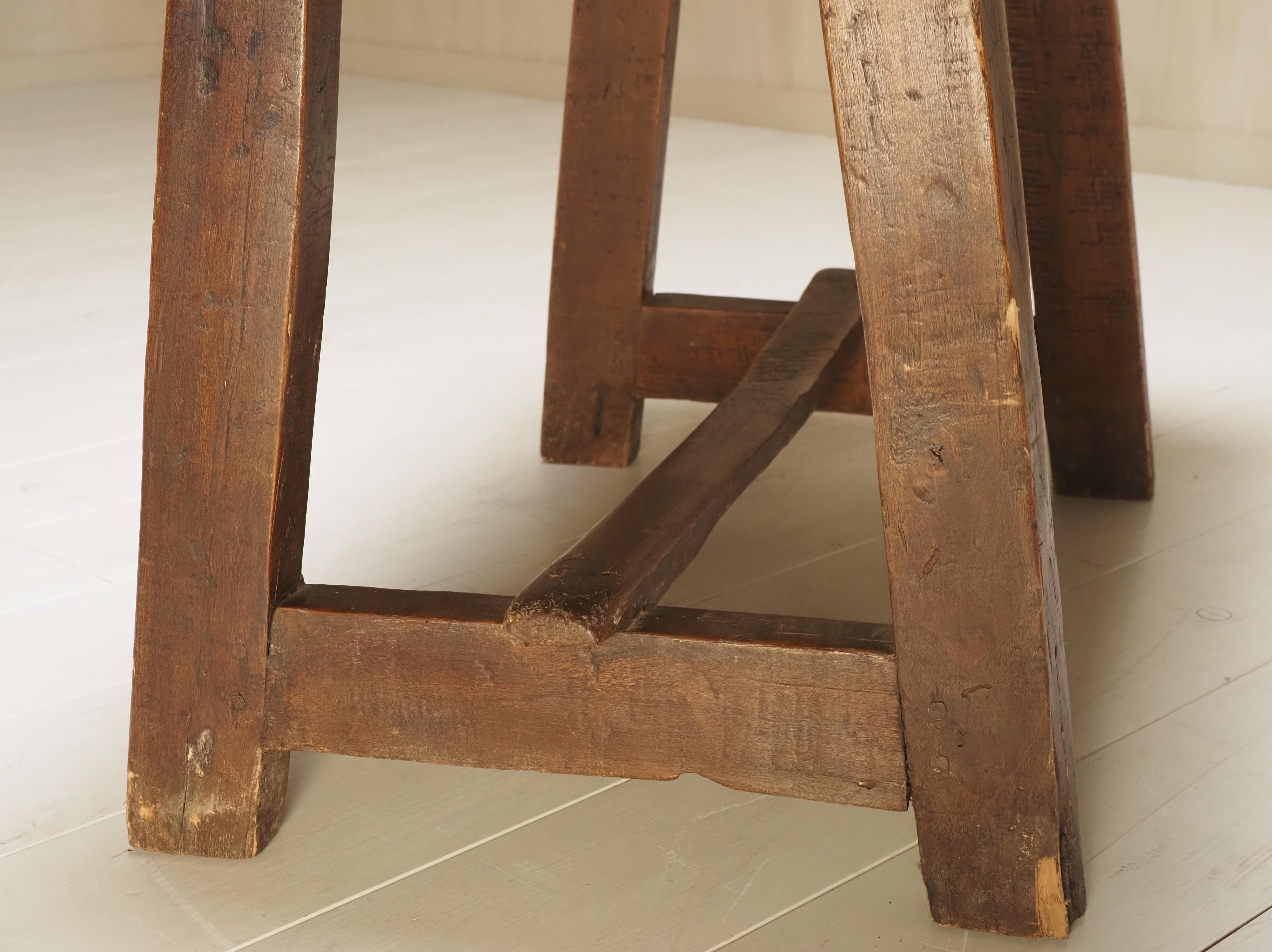 19th Century primitive work table or console 6