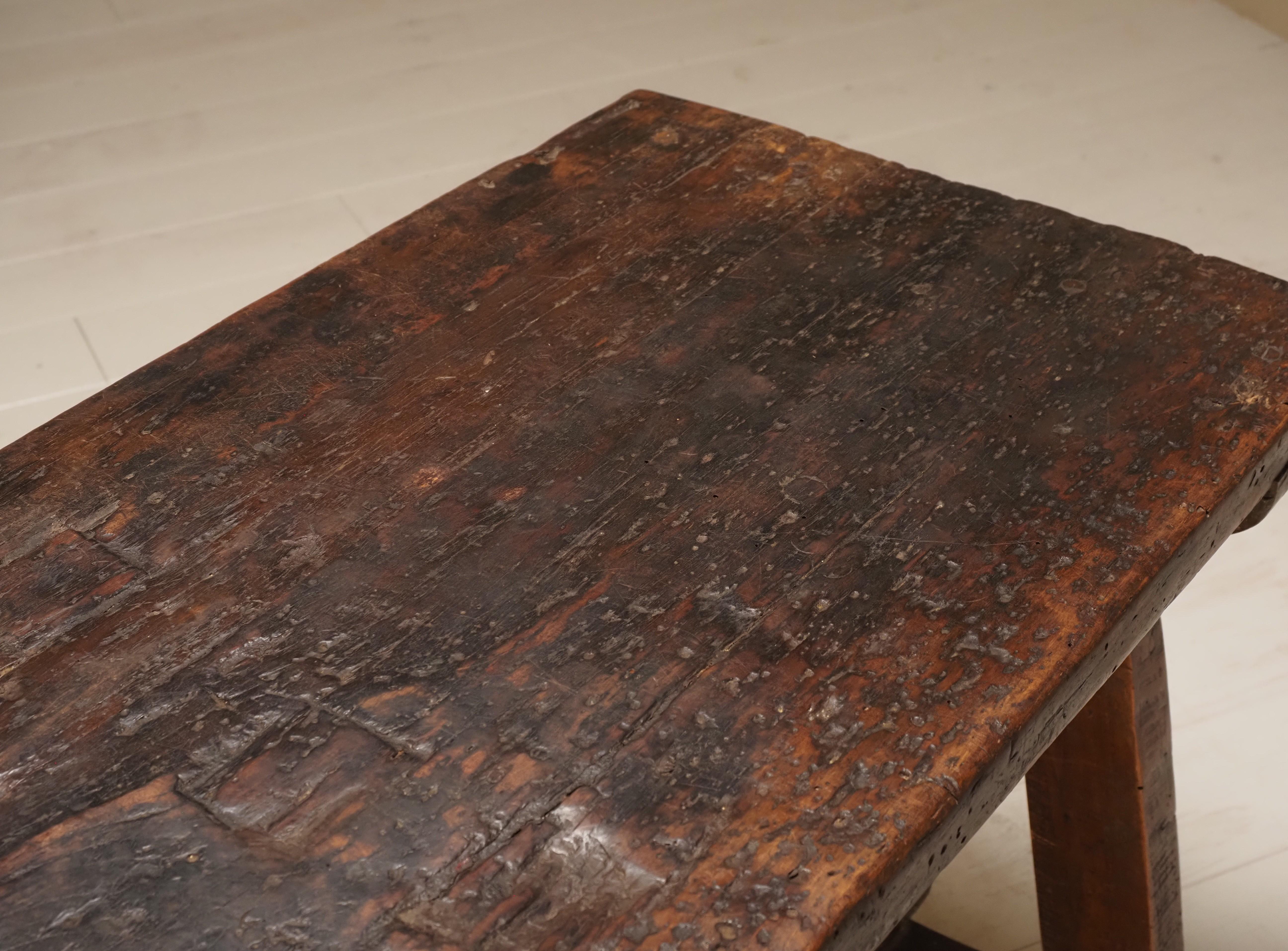 19th Century primitive work table or console 8