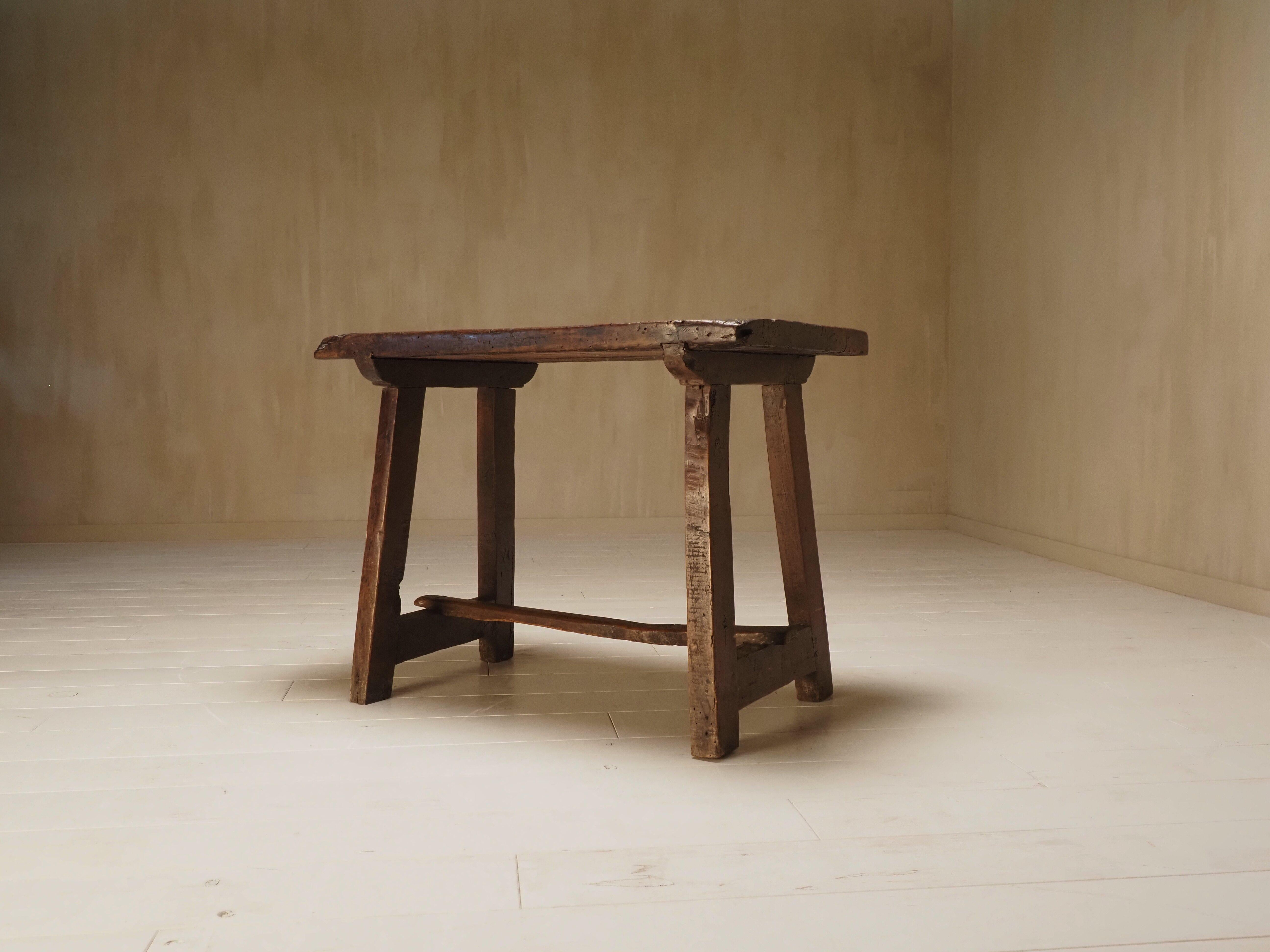 19th Century primitive work table or console 11