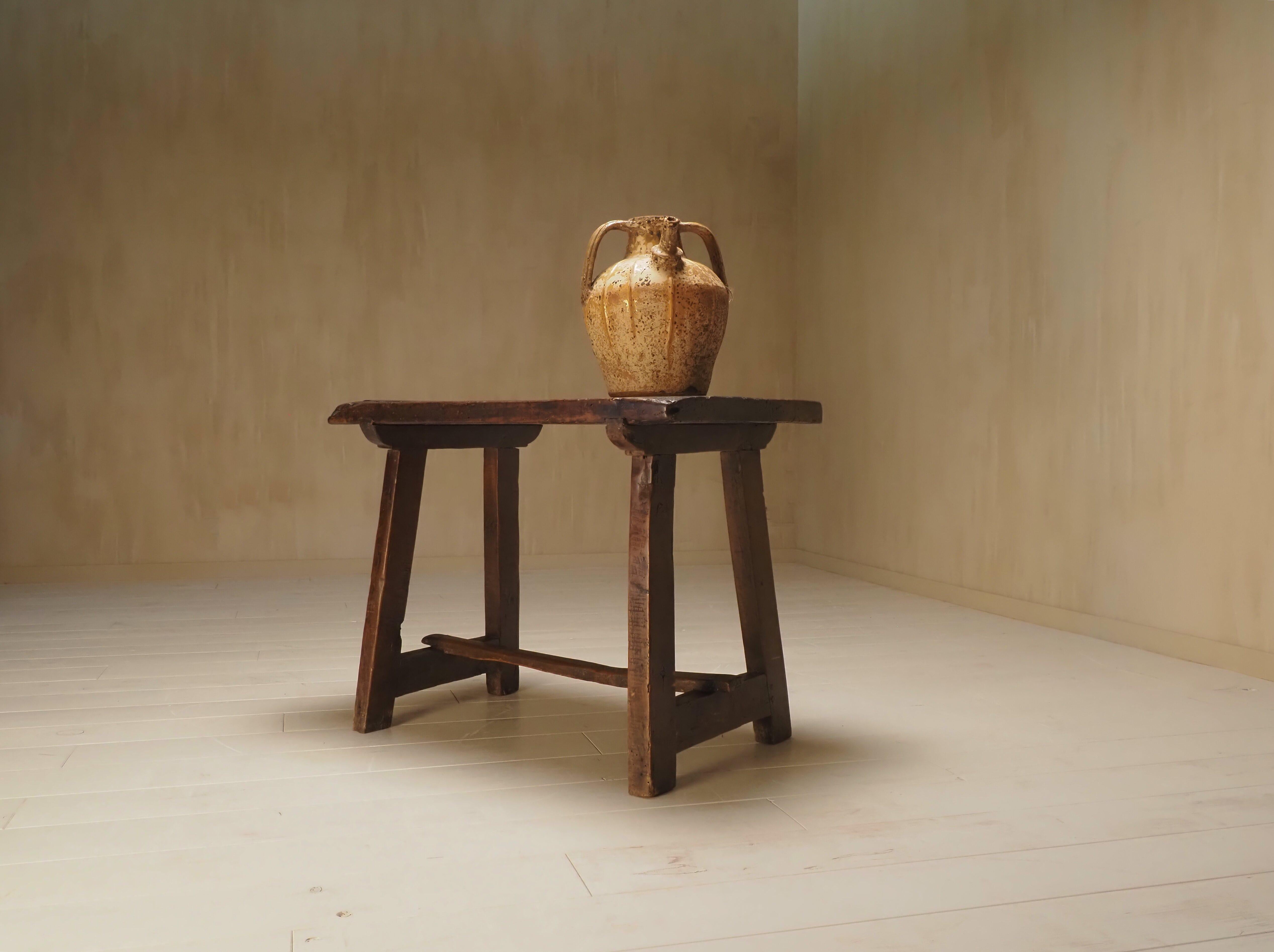 19th Century primitive work table or console 12