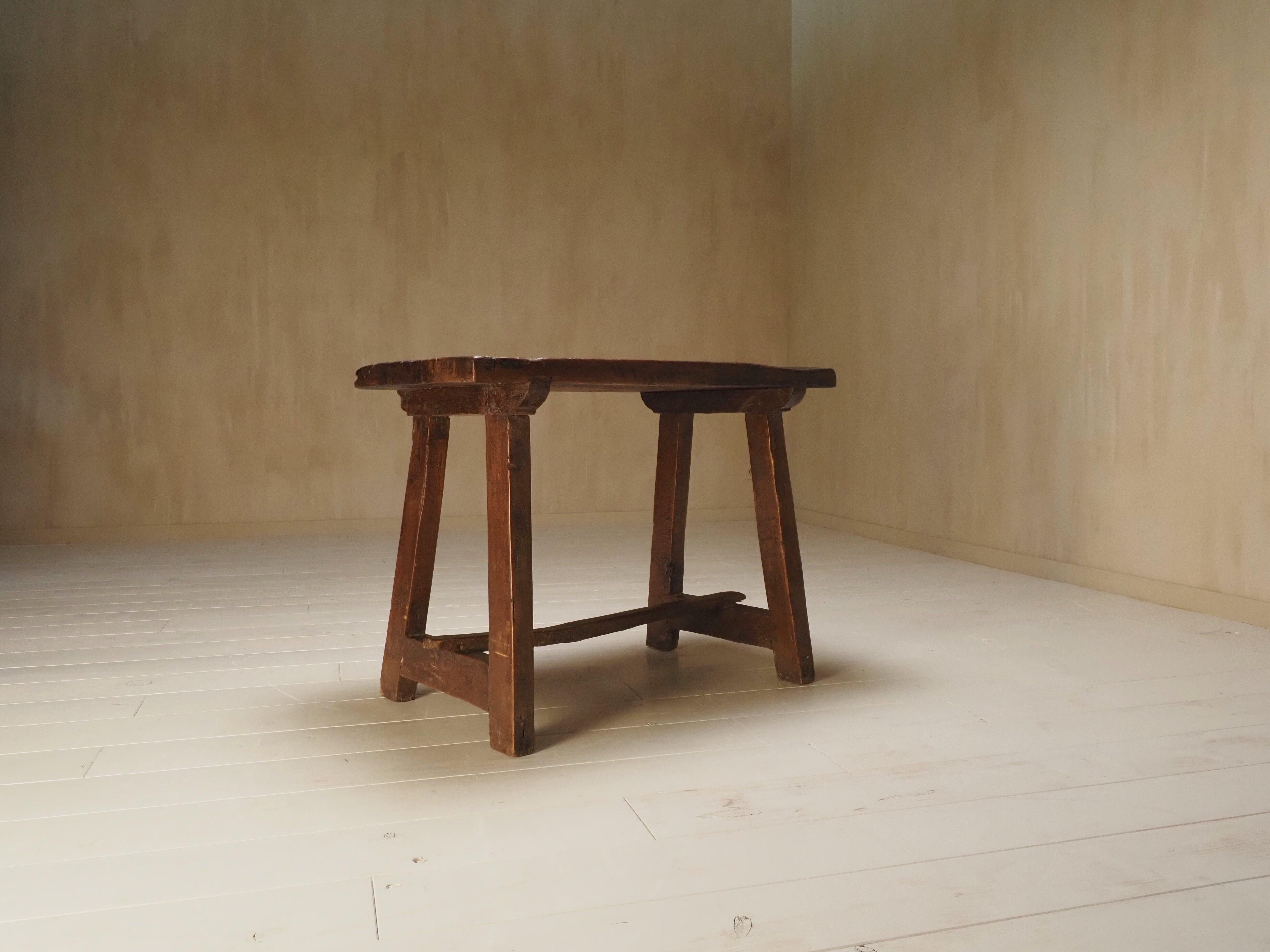 Primitive 19th Century primitive work table or console