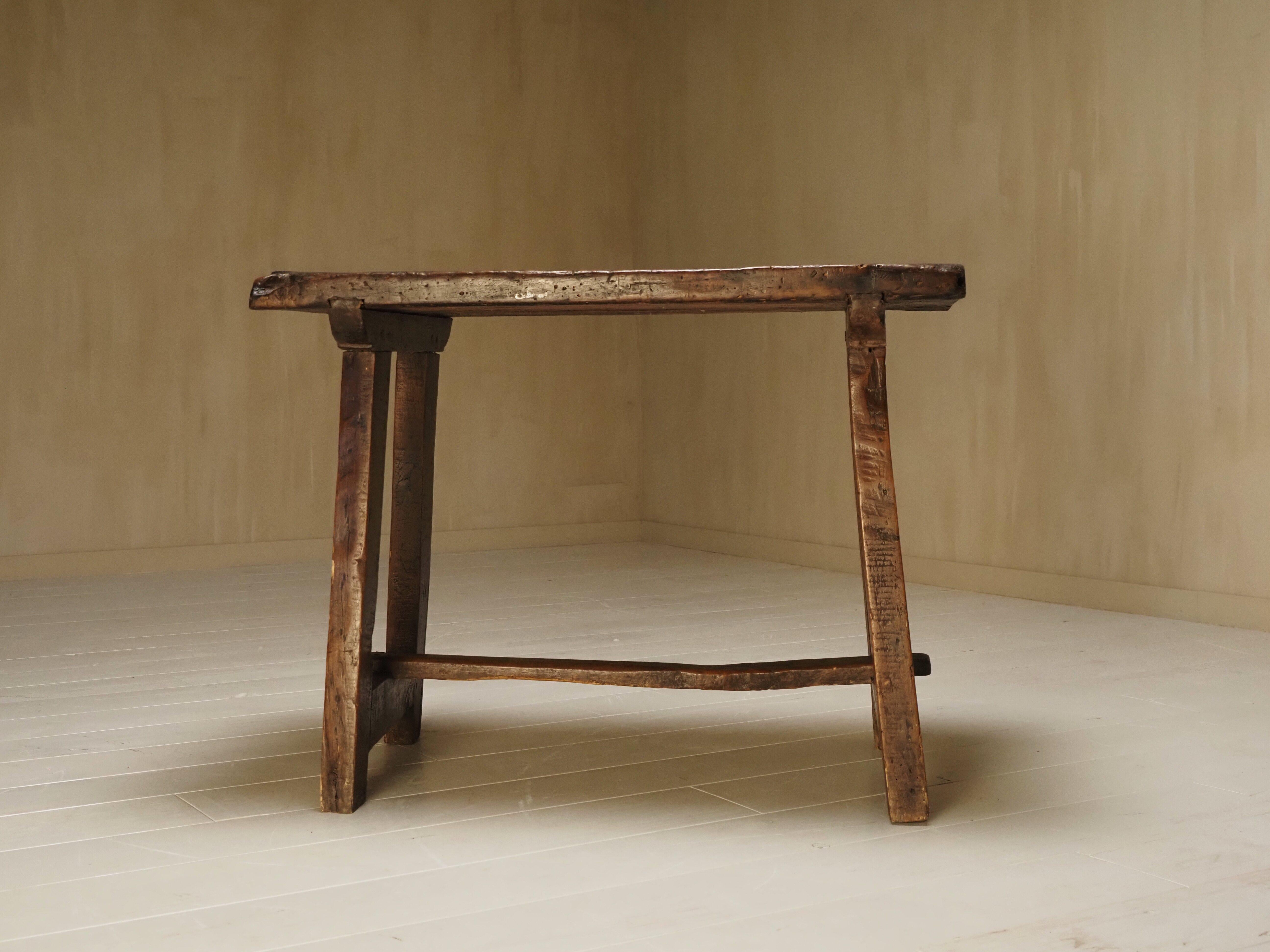 European 19th Century primitive work table or console