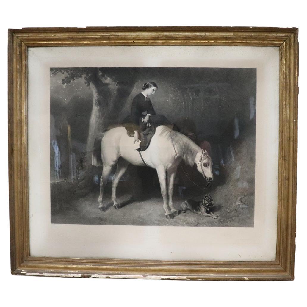 19th Century Print "heartbreak" from the Work of A. De Dreux by Goupil & Cie