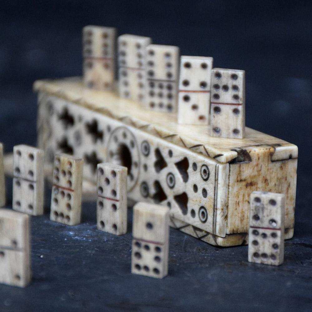 Folk Art 19th Century Prisoner of War Domino Set