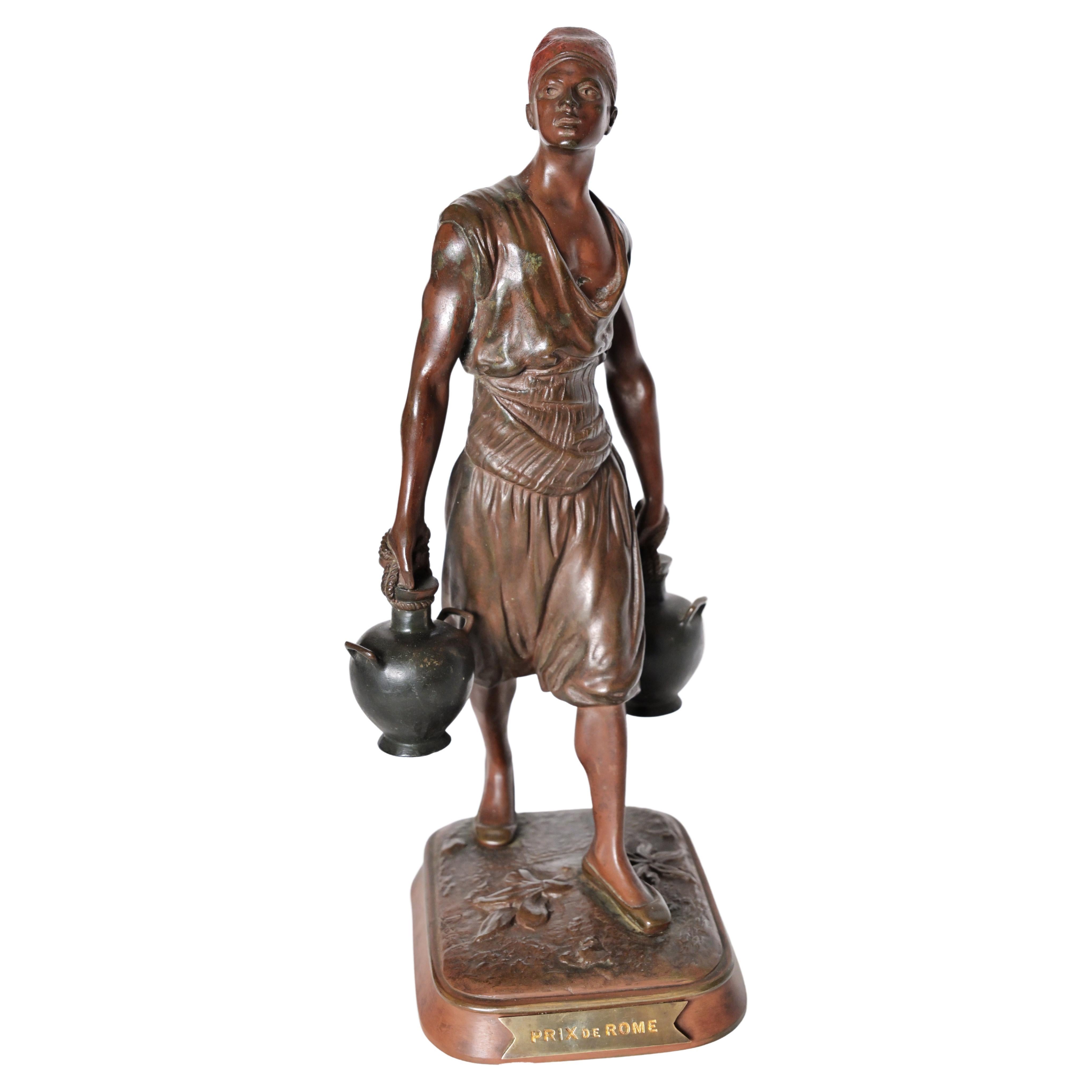 Estatuilla de bronce "Prix de Rome" del siglo XIX