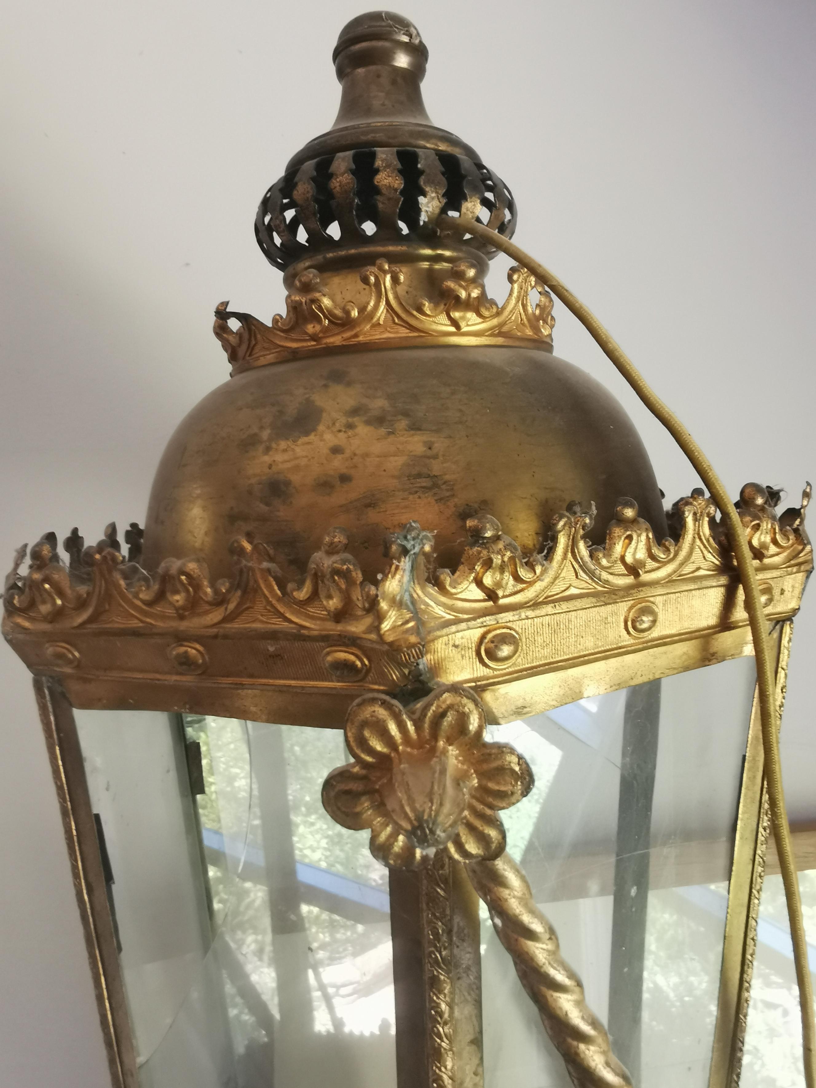 Hand-Carved 19th Century Processional Lantern For Sale