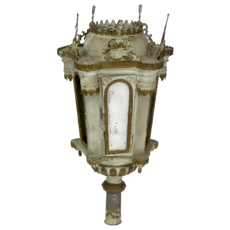 19th Century Processional Lantern in Lacquered Sheet Metal For Sale