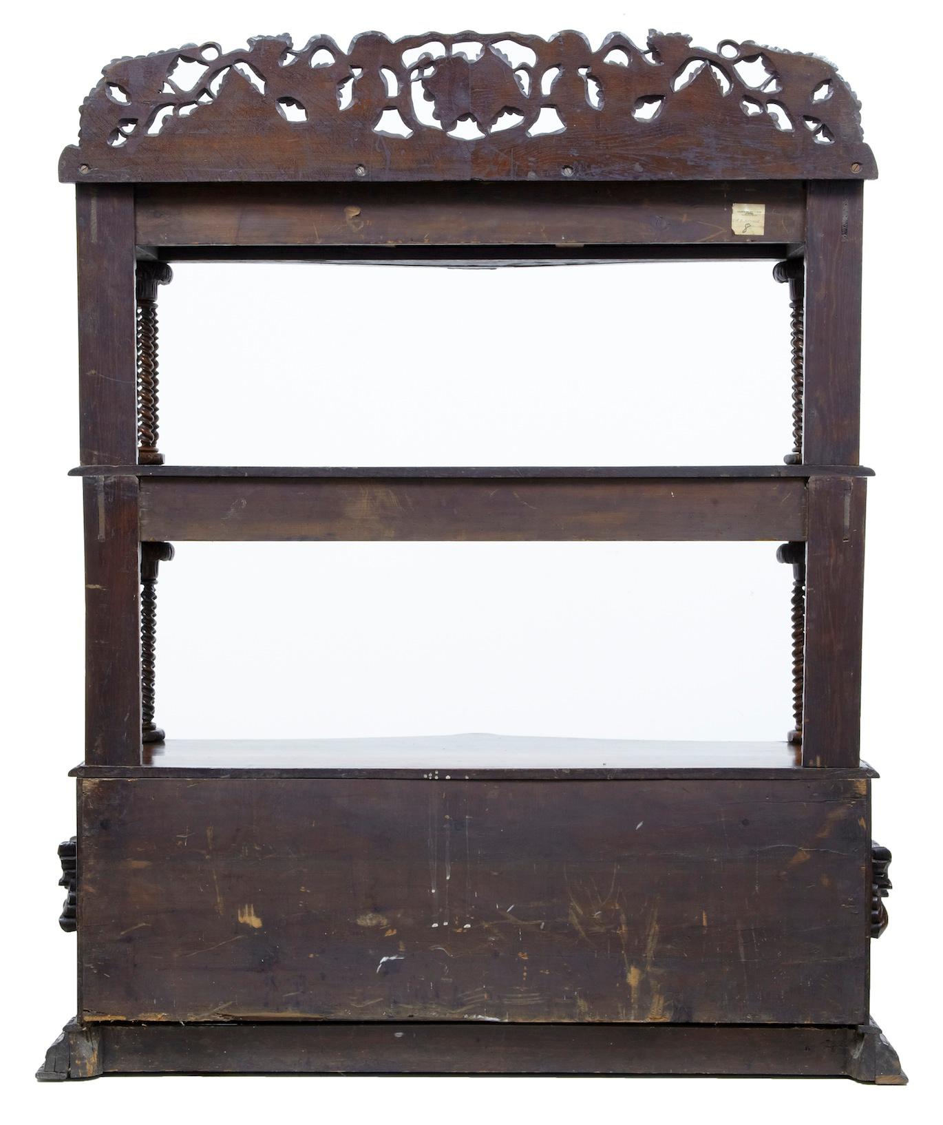 Hand-Carved 19th Century Profusely Carved Victorian Oak Buffet