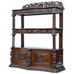 19th Century Profusely Carved Victorian Oak Buffet
