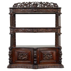 Antique 19th century profusely carved Victorian oak buffet