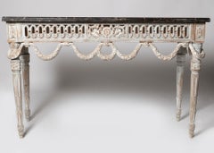 19th Century Provencal Louis XVI Console with Portoro Marble Top