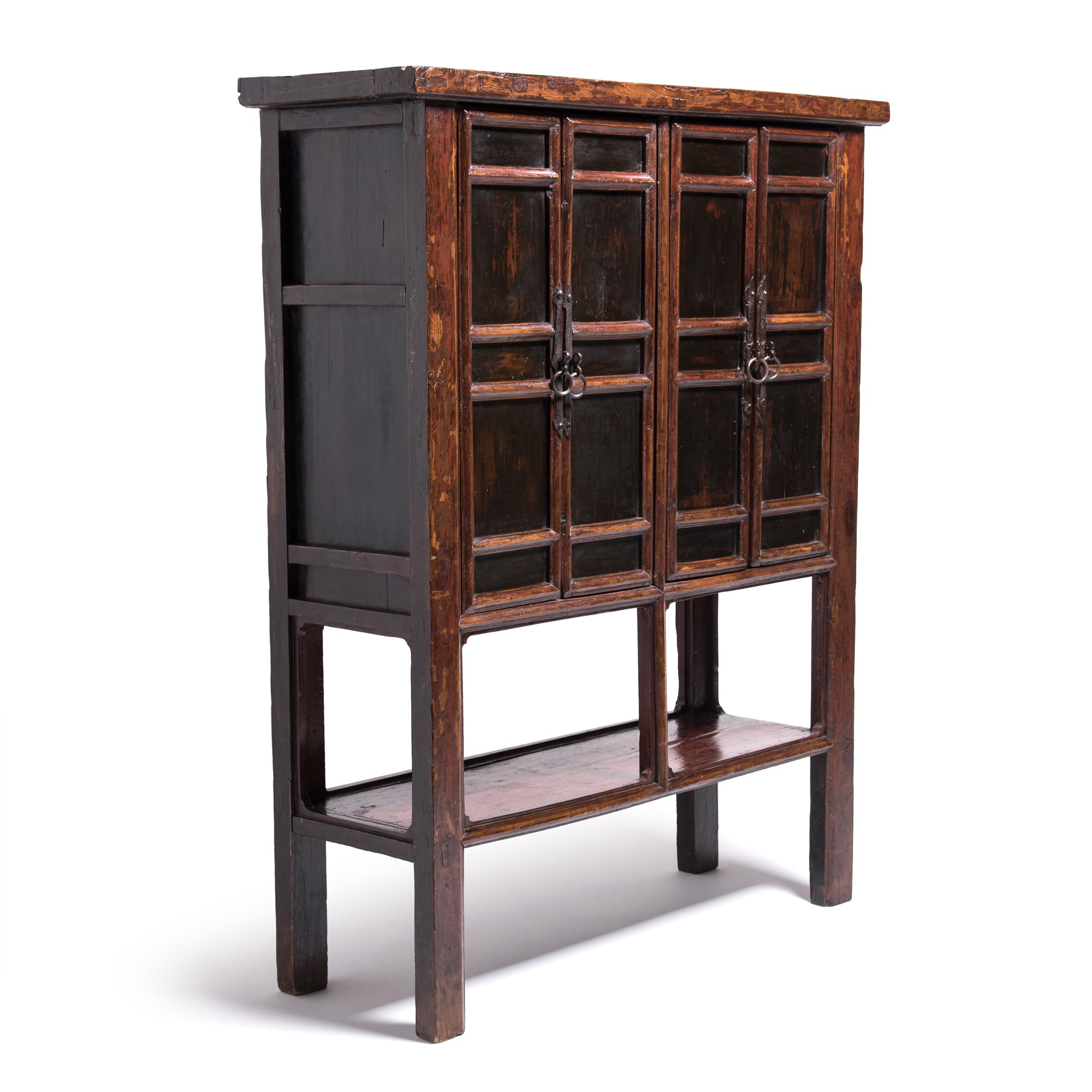 Provincial Chinese Cabinet with Open Shelf, c. 1850 In Good Condition In Chicago, IL