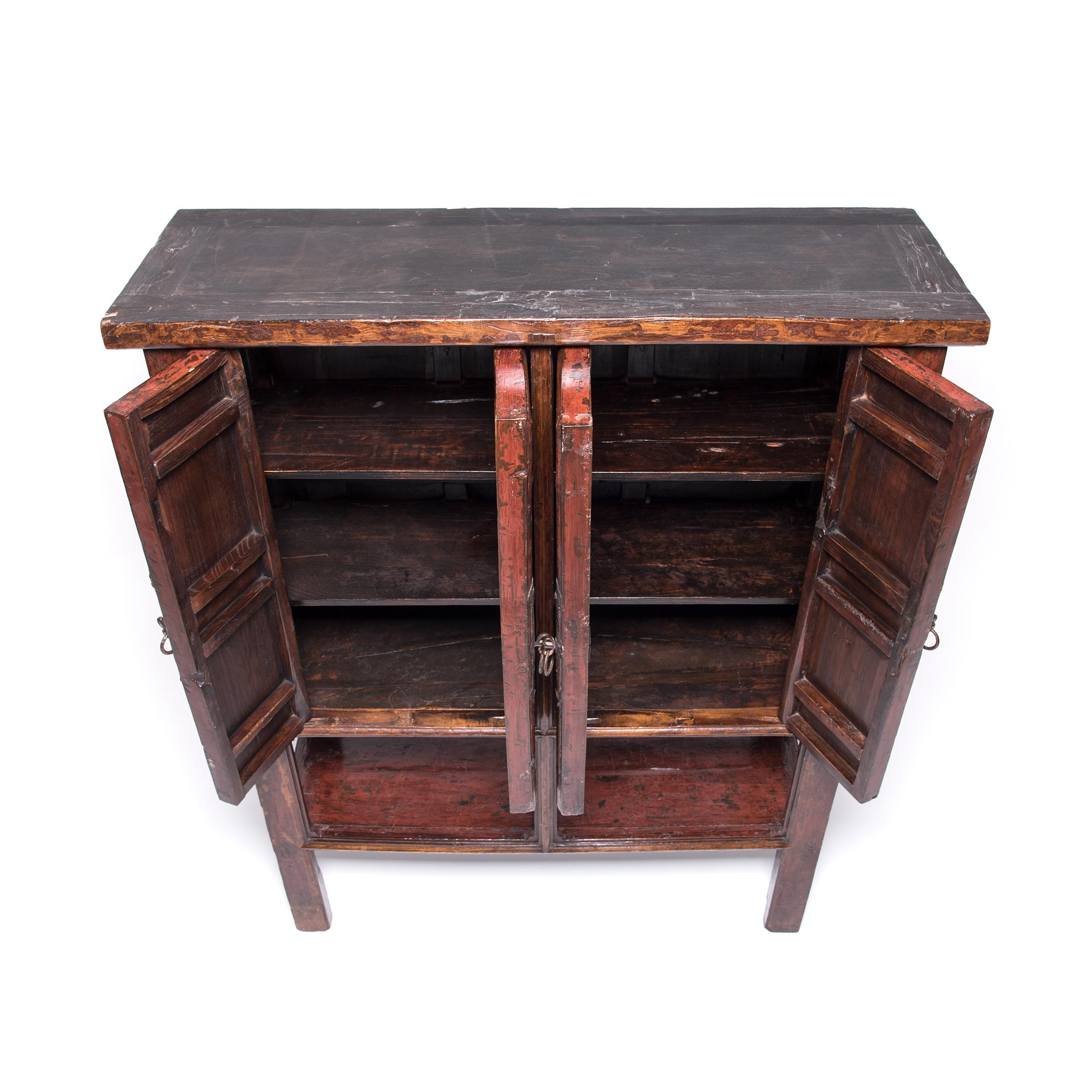 Iron Provincial Chinese Cabinet with Open Shelf, c. 1850