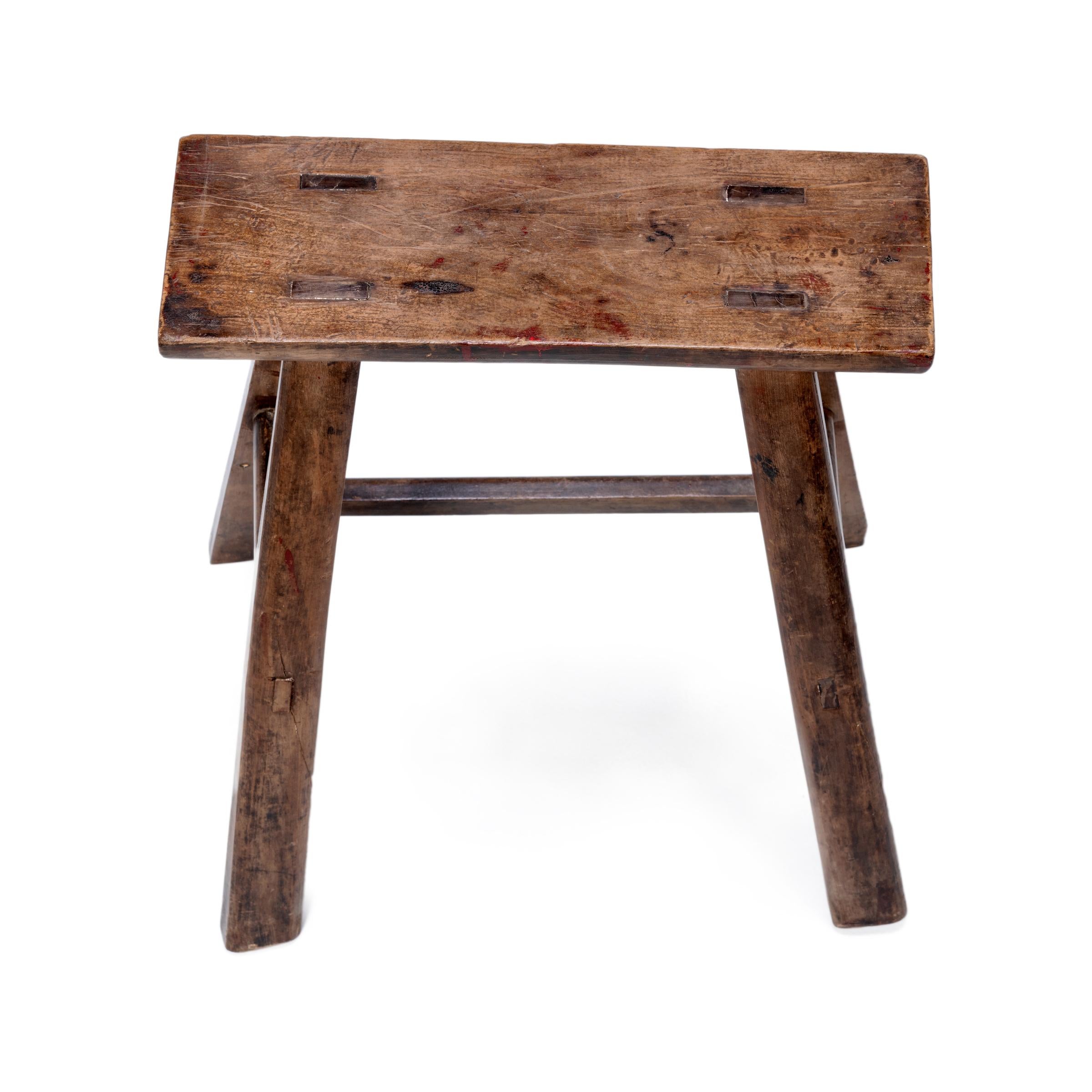 Elm 19th Century Provincial Chinese Courtyard Stool