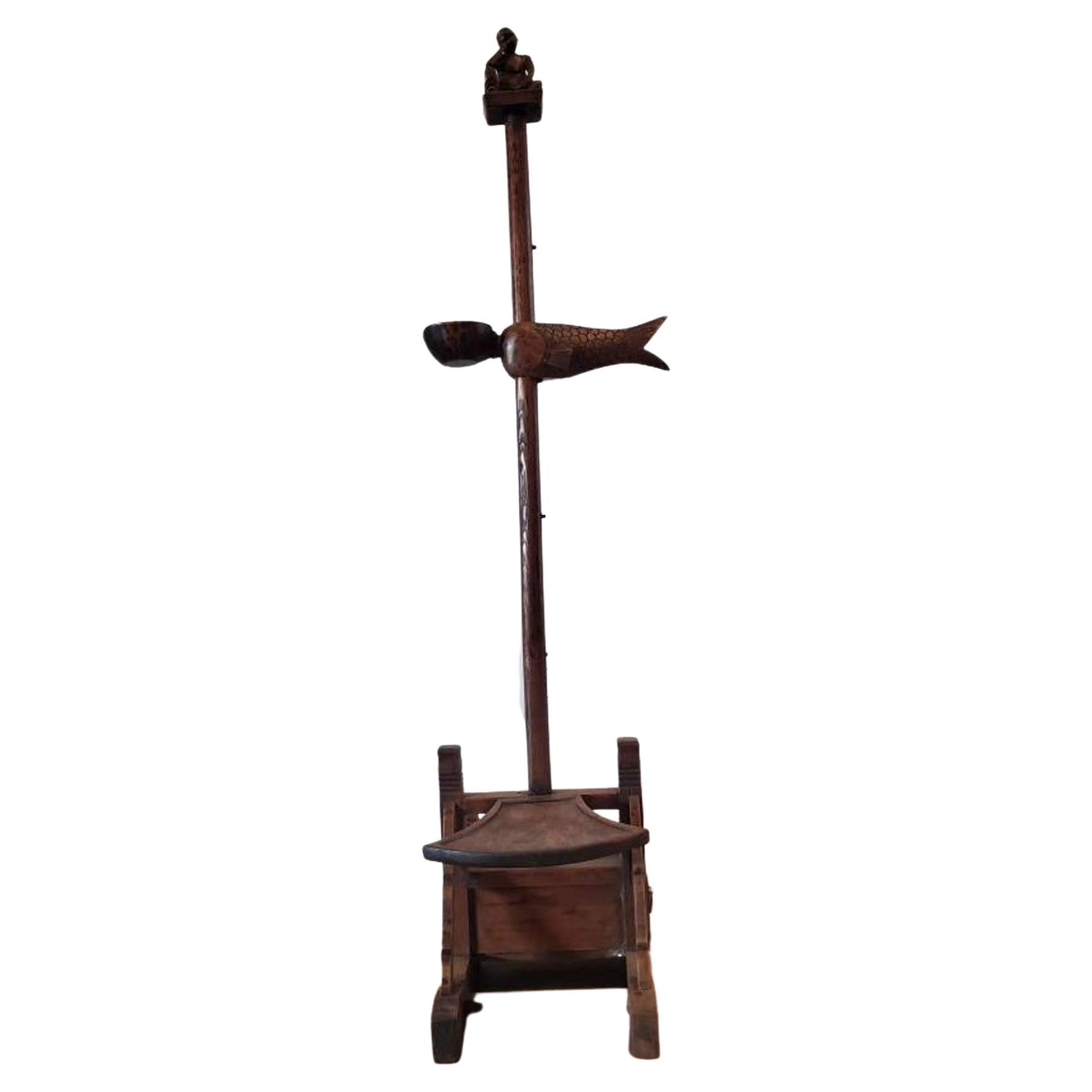 19th Century Provincial Chinese Floor Lamp Candle Torchiere