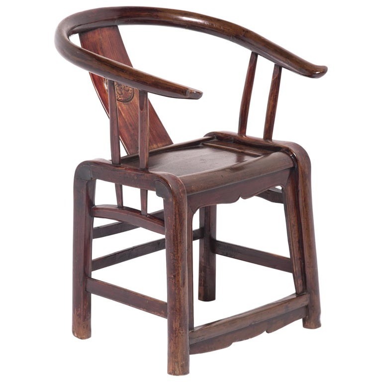 Traditional Rounded Chair 19th Century Provincial Chinese Round Back Chair at 1stDibs
