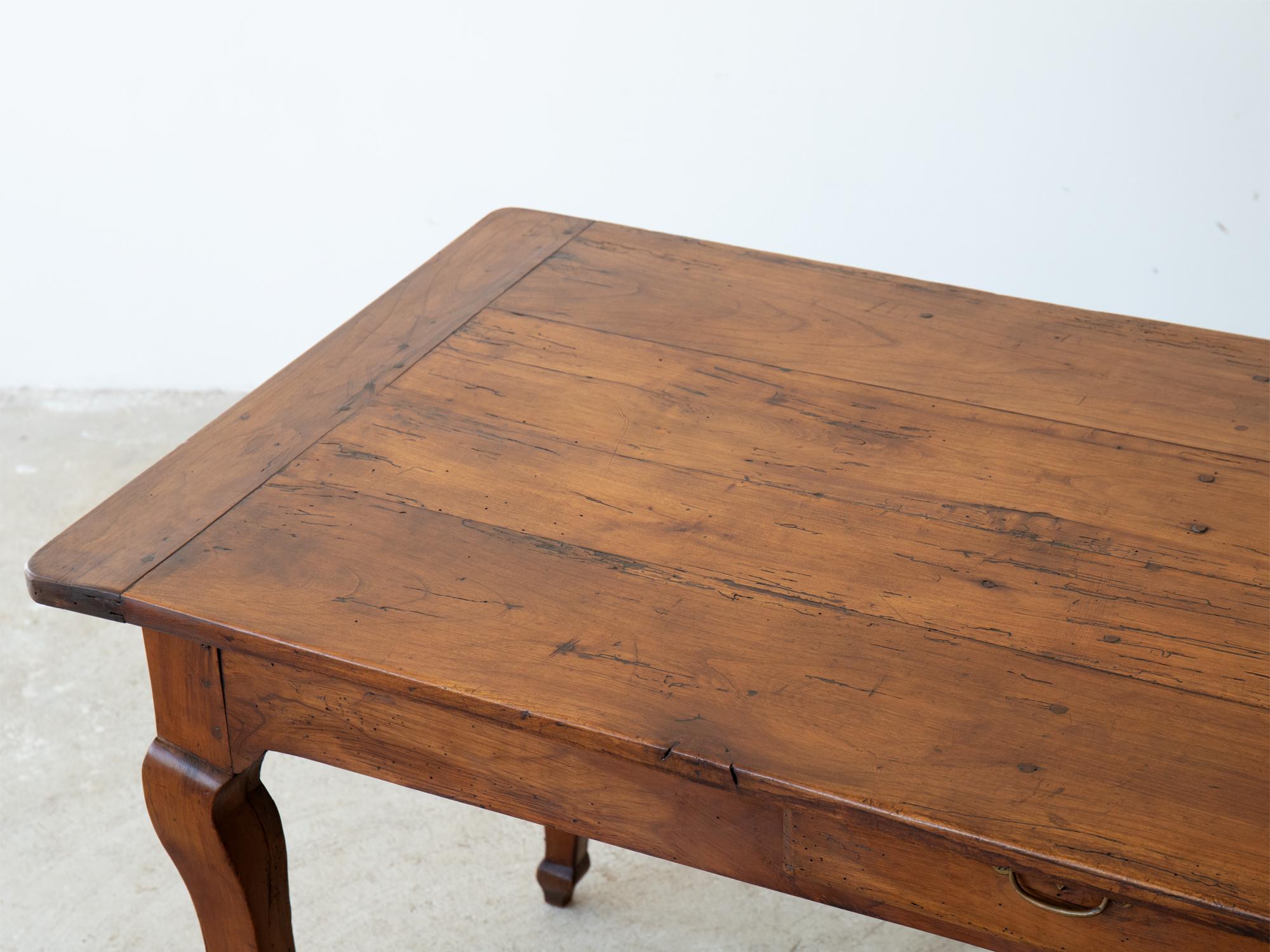 Woodwork 19th Century Provincial French Cherrywood Farmhouse Dining Table