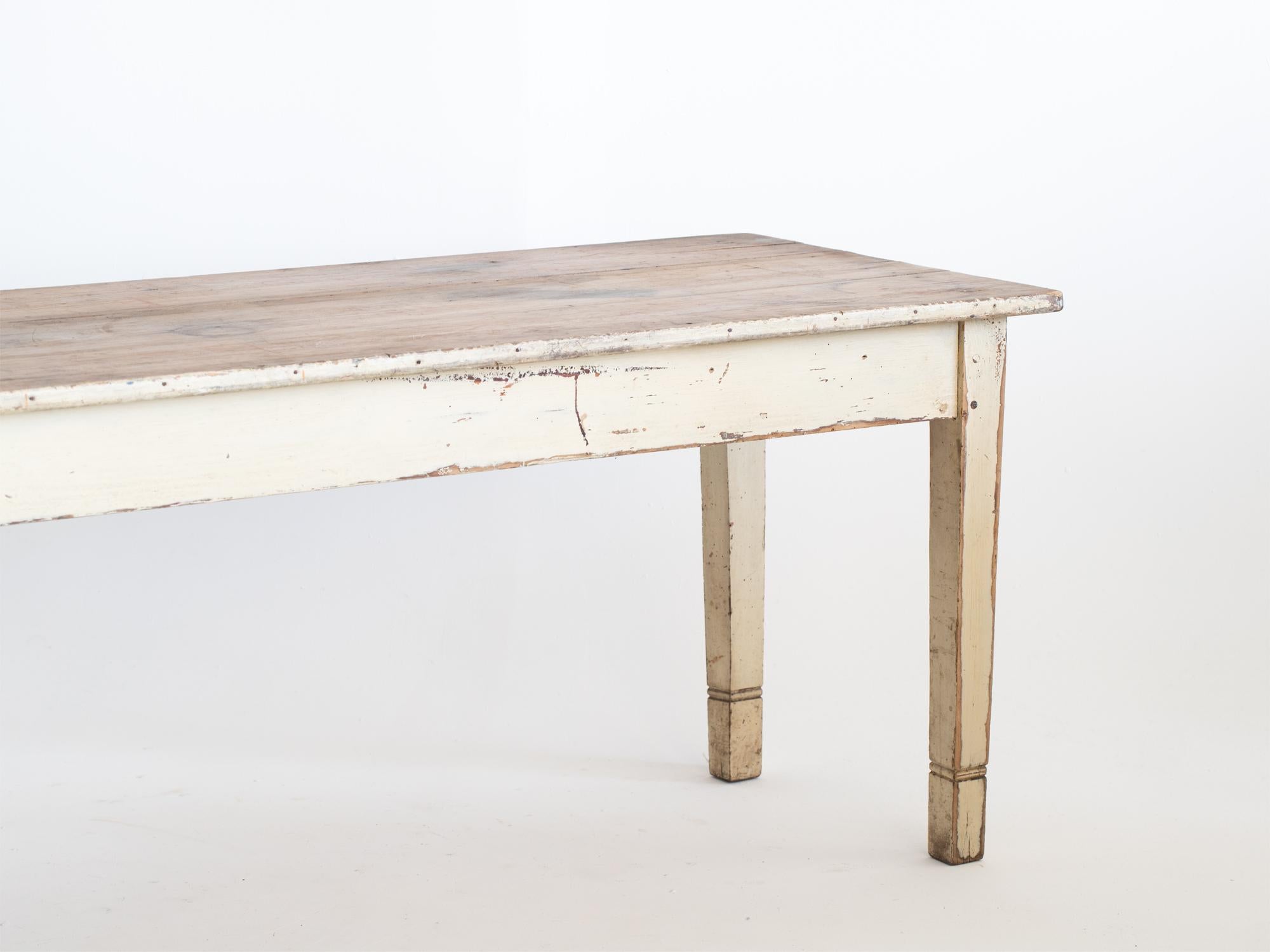 French Provincial 19th Century Provincial French Painted Pine Table For Sale