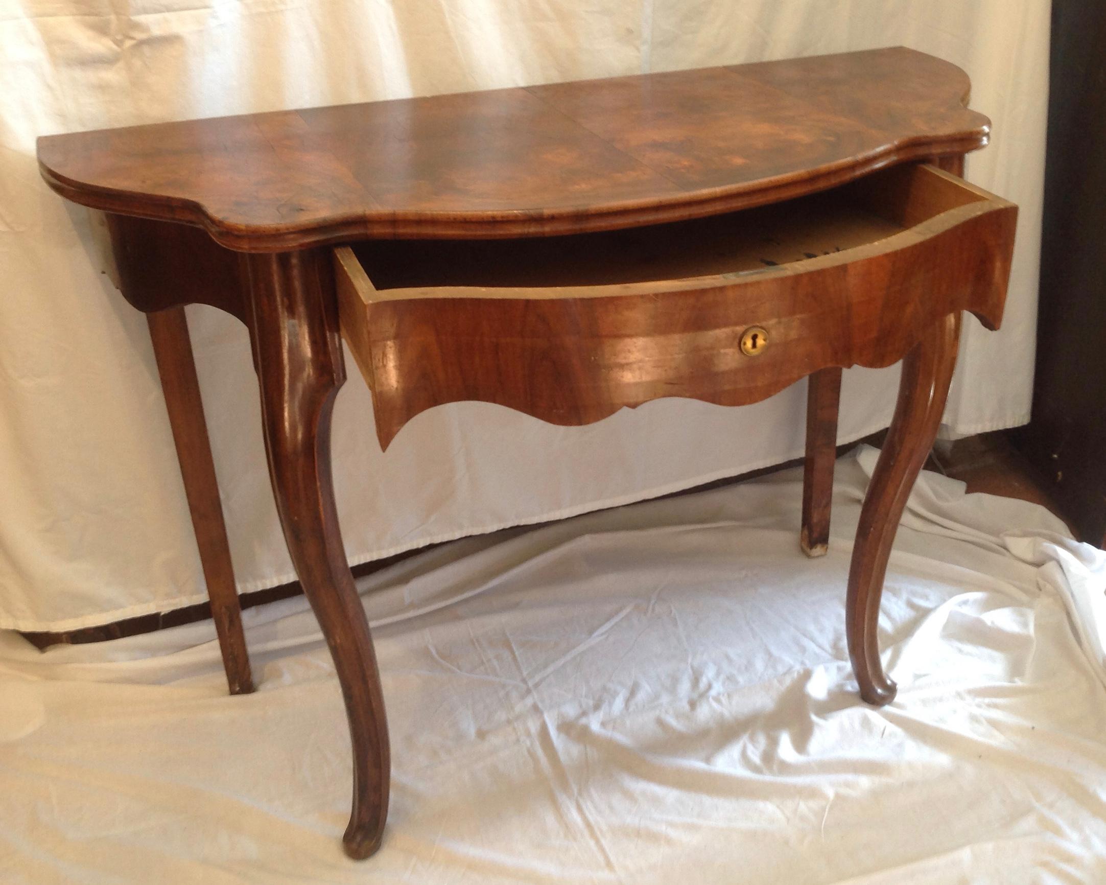 19th Century Provincial French Walnut Console Table 1
