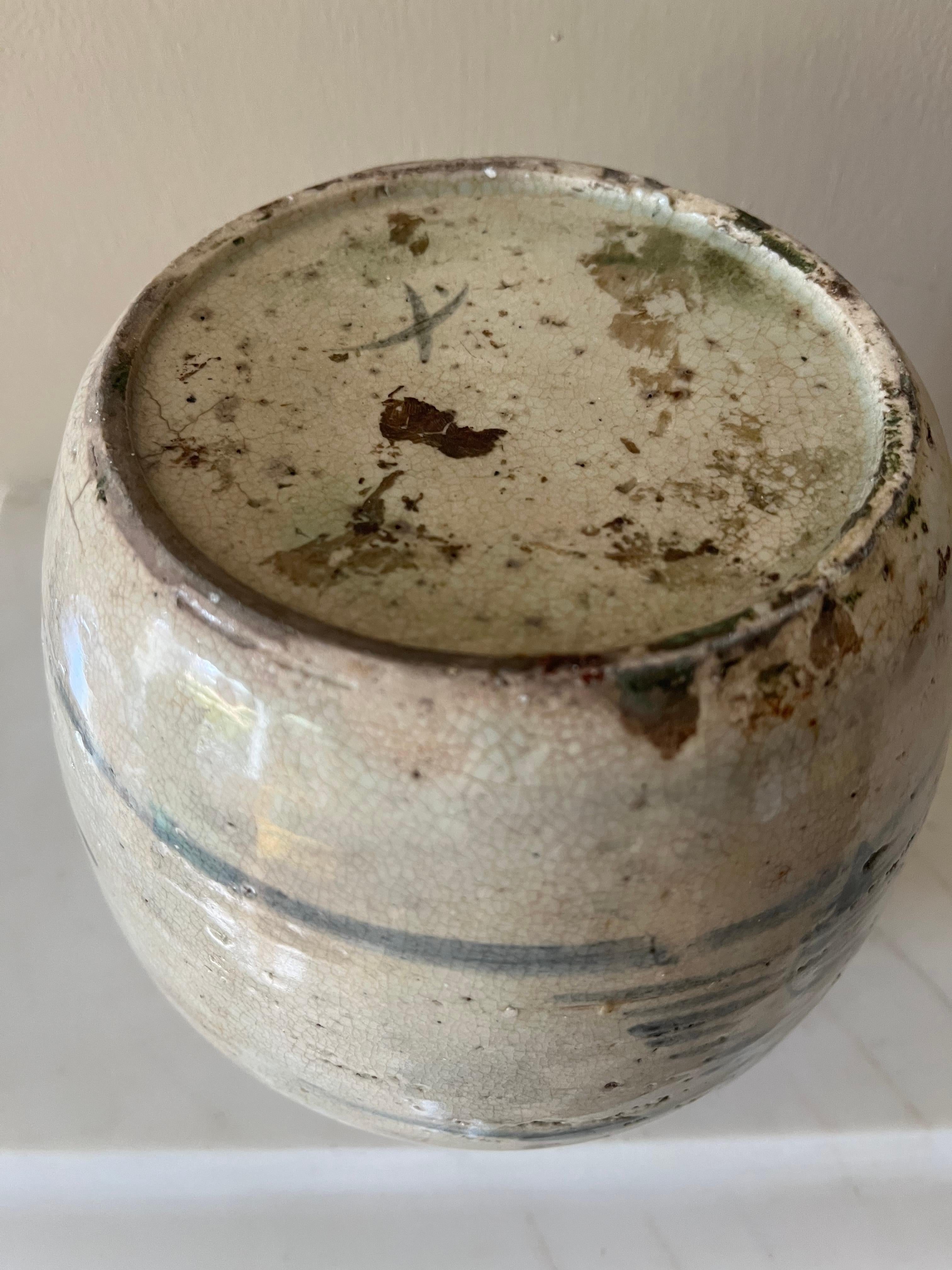19th century provincial glazed pottery ginger jar In Good Condition For Sale In London, GB