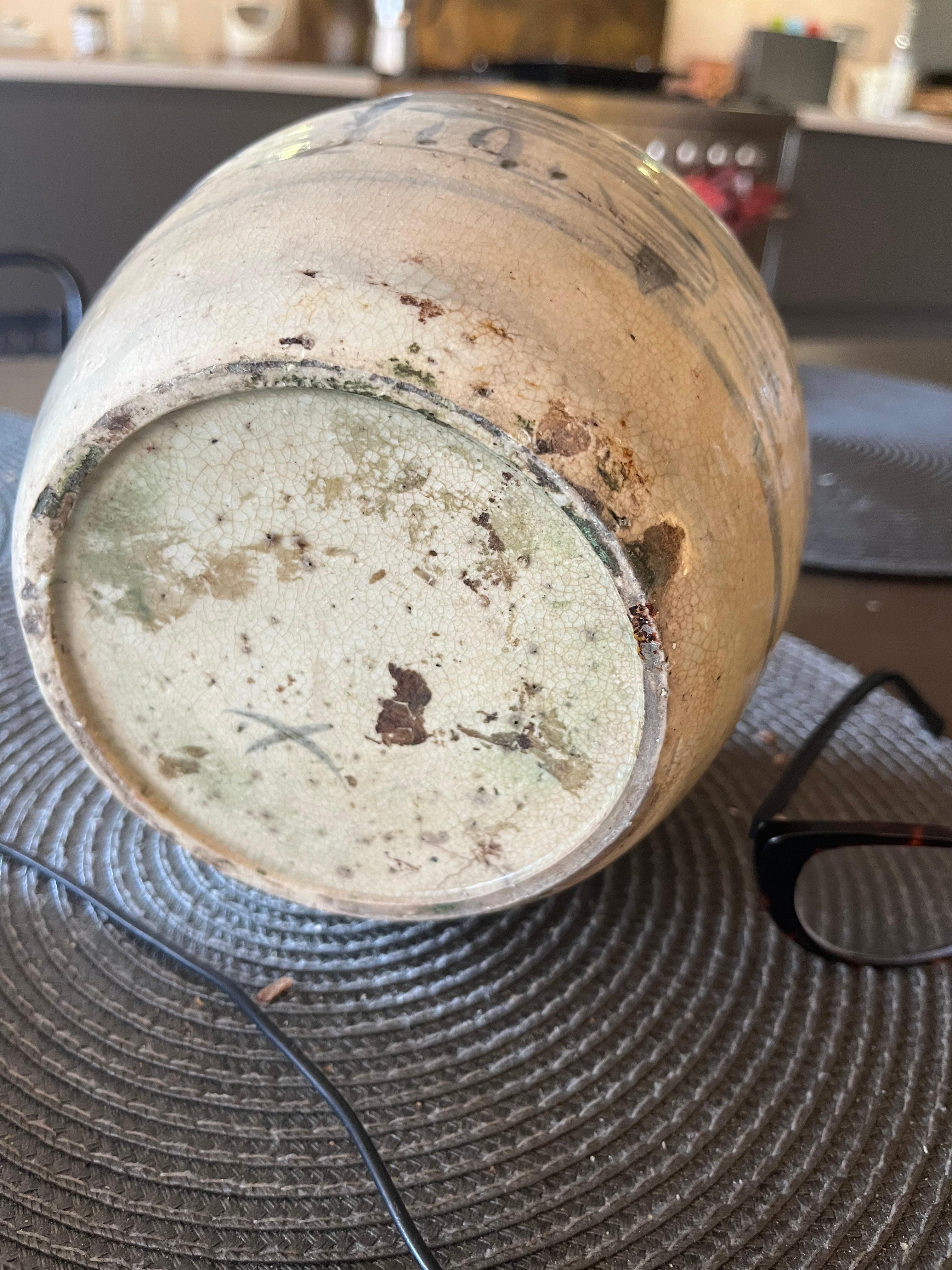 Jarre à gingembre en poterie vernissée provinciale du 19e siècle en vente 1