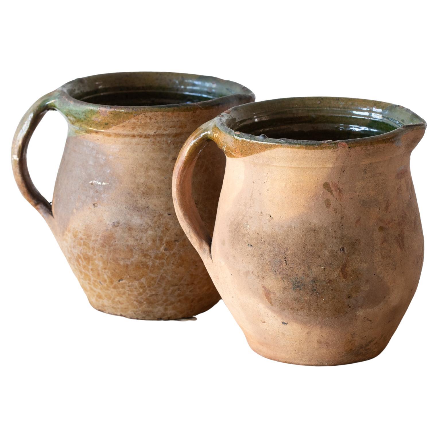 19th Century Provincial Norman Terracotta Pitchers