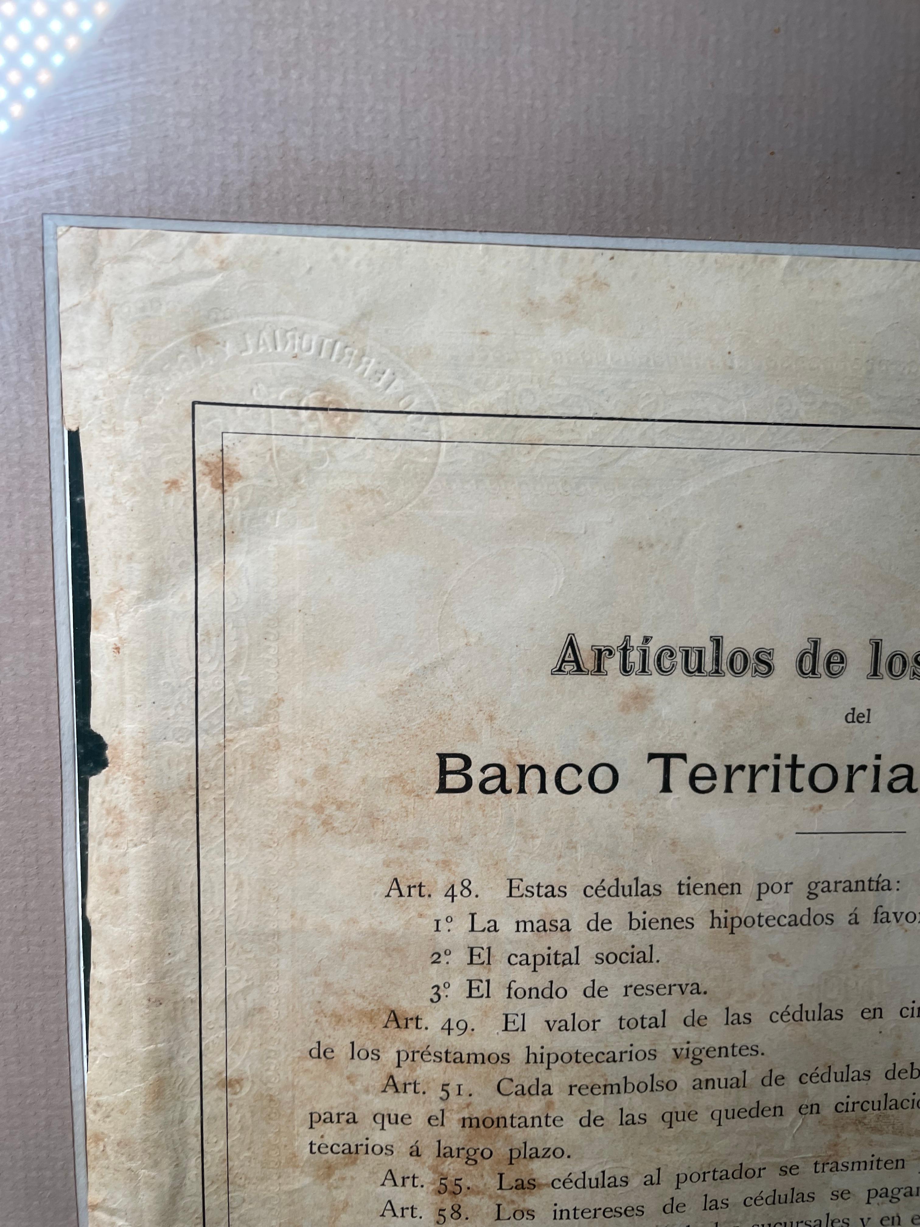 Americano Certificato ipotecario portoricano del XIX secolo
