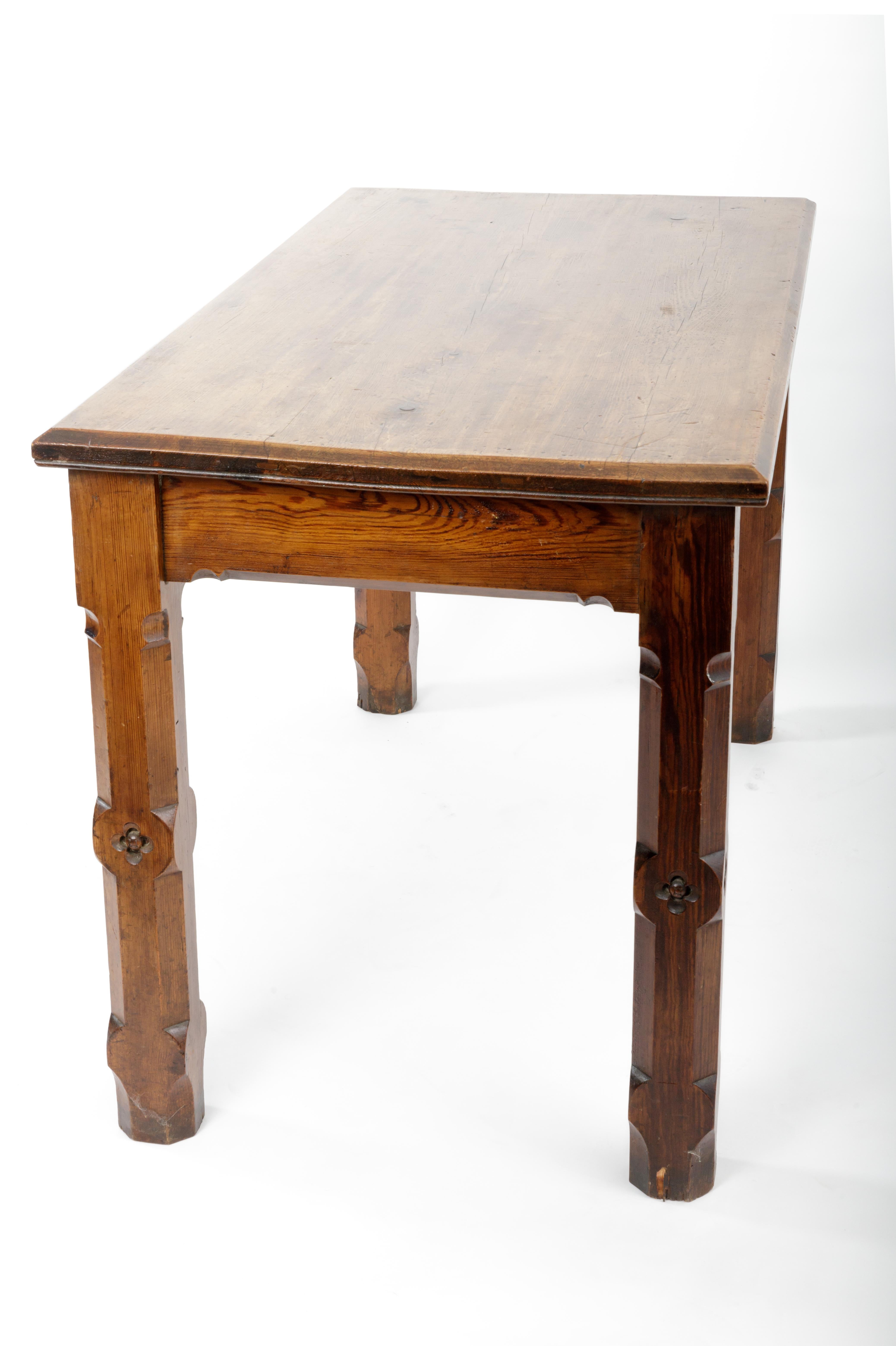 19th Century Pugin Style English Pine Table 4