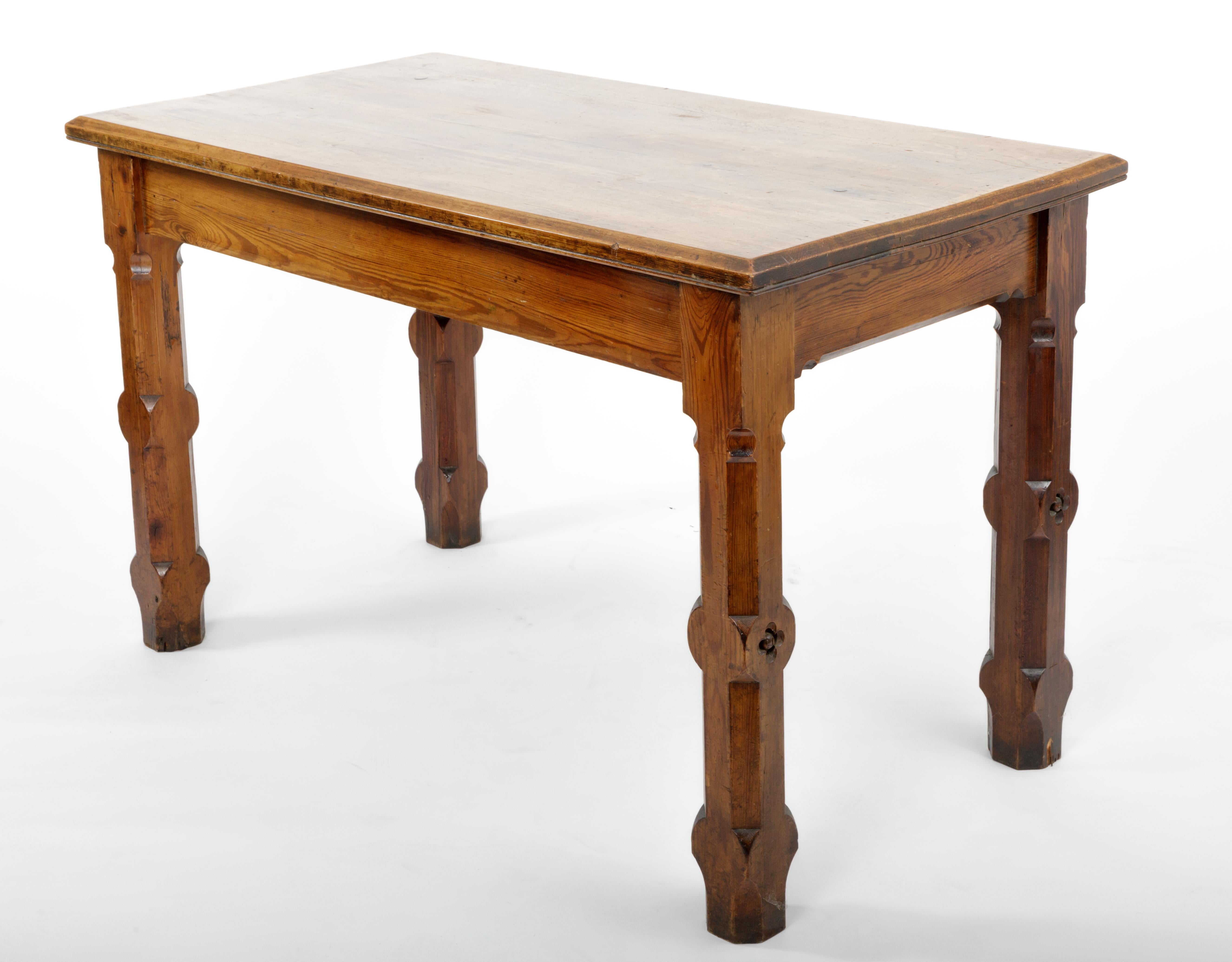 19th Century Pugin Style English Pine Table 5