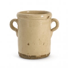 19th Century Puglian Glazed Terracotta Storage Vessel with Twin Handles