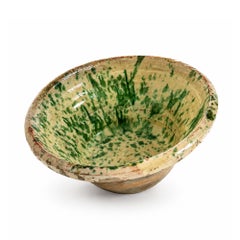 19th Century Puglian Splatter Glazed Terracotta Passata Bowl