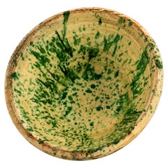 19th Century Puglian Splatter Glazed Terracotta Passata Bowl