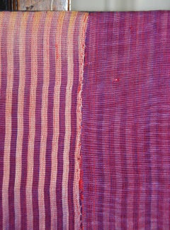19th Century Purple and Gold Ikat Panel