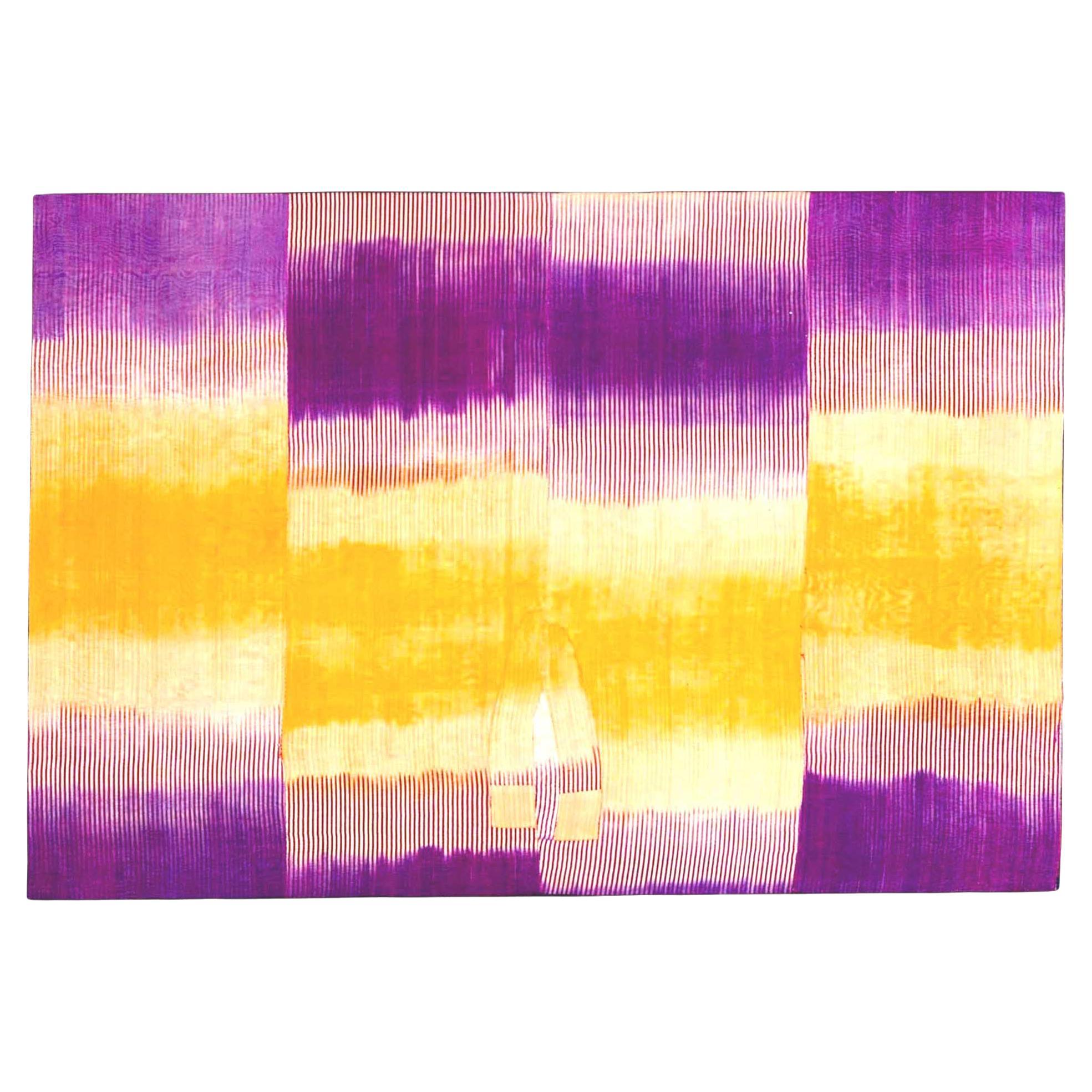 19. Jahrhundert Lila und Gold Ikat Panel