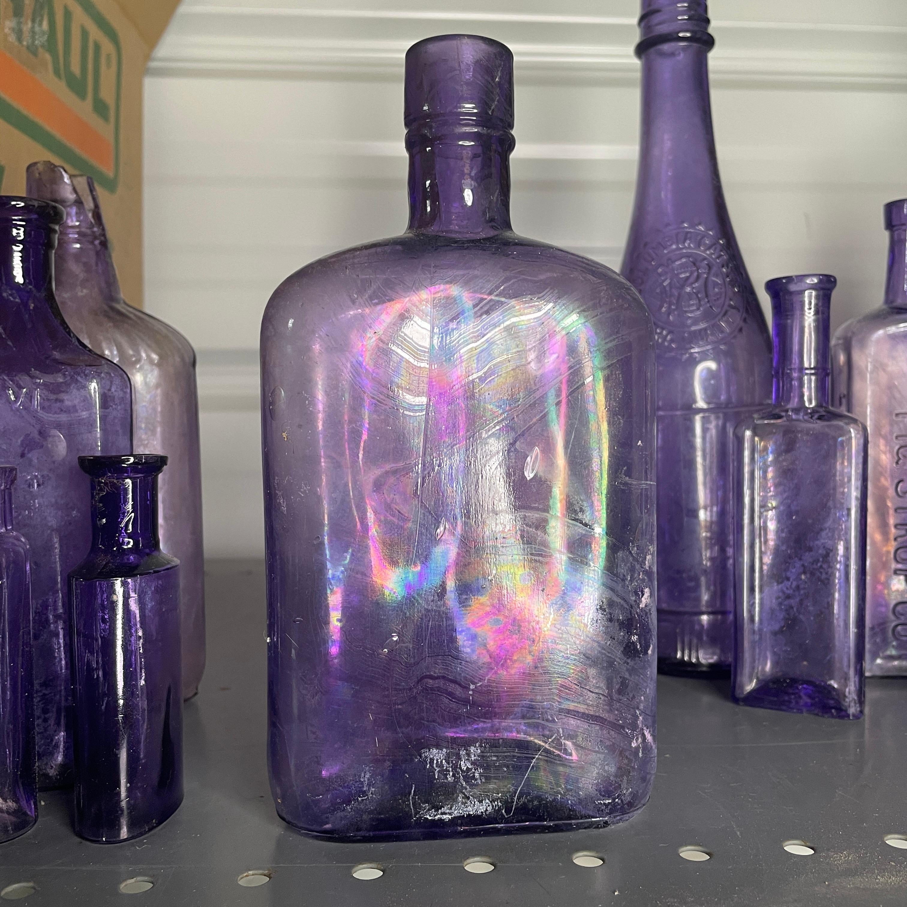 19th Century Purple Bottles and Jars- Set of 16 For Sale 1