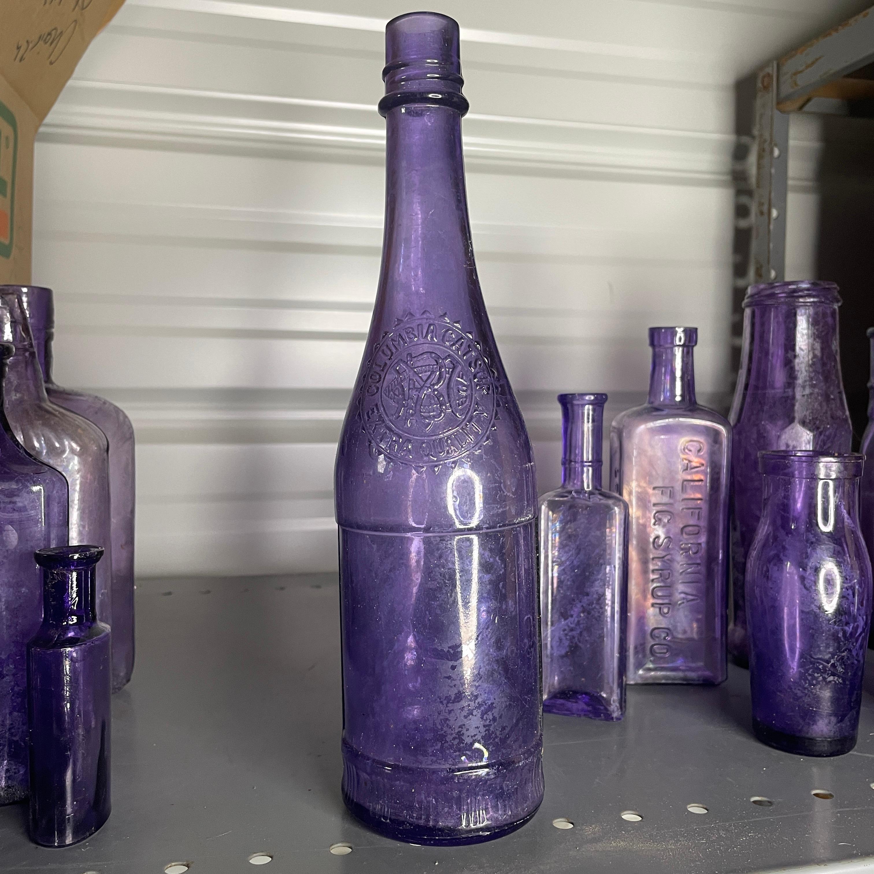 19th Century Purple Bottles and Jars- Set of 16 For Sale 4