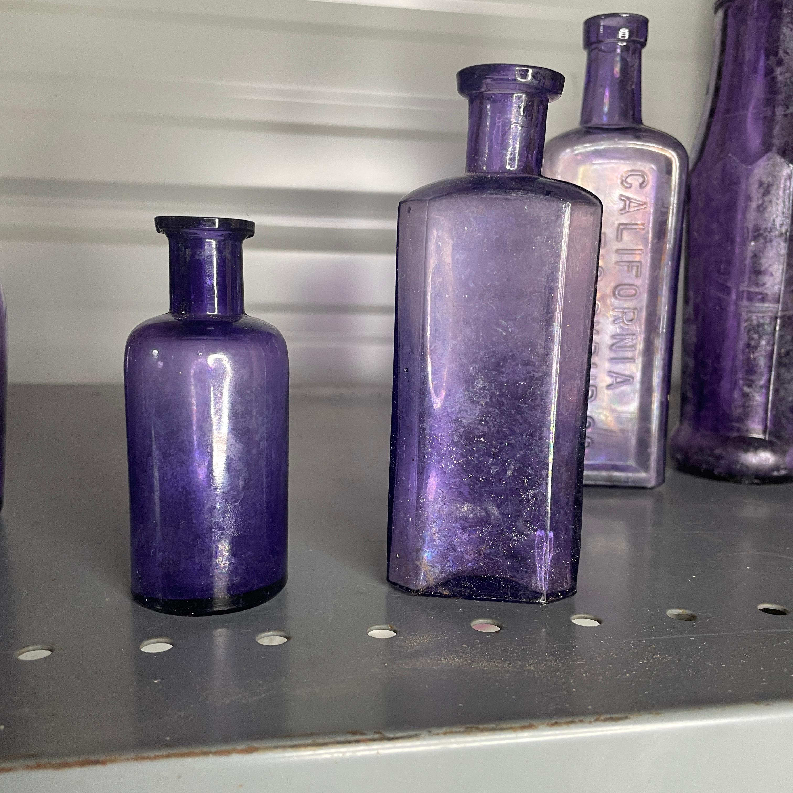 19th Century Purple Bottles and Jars- Set of 16 For Sale 8