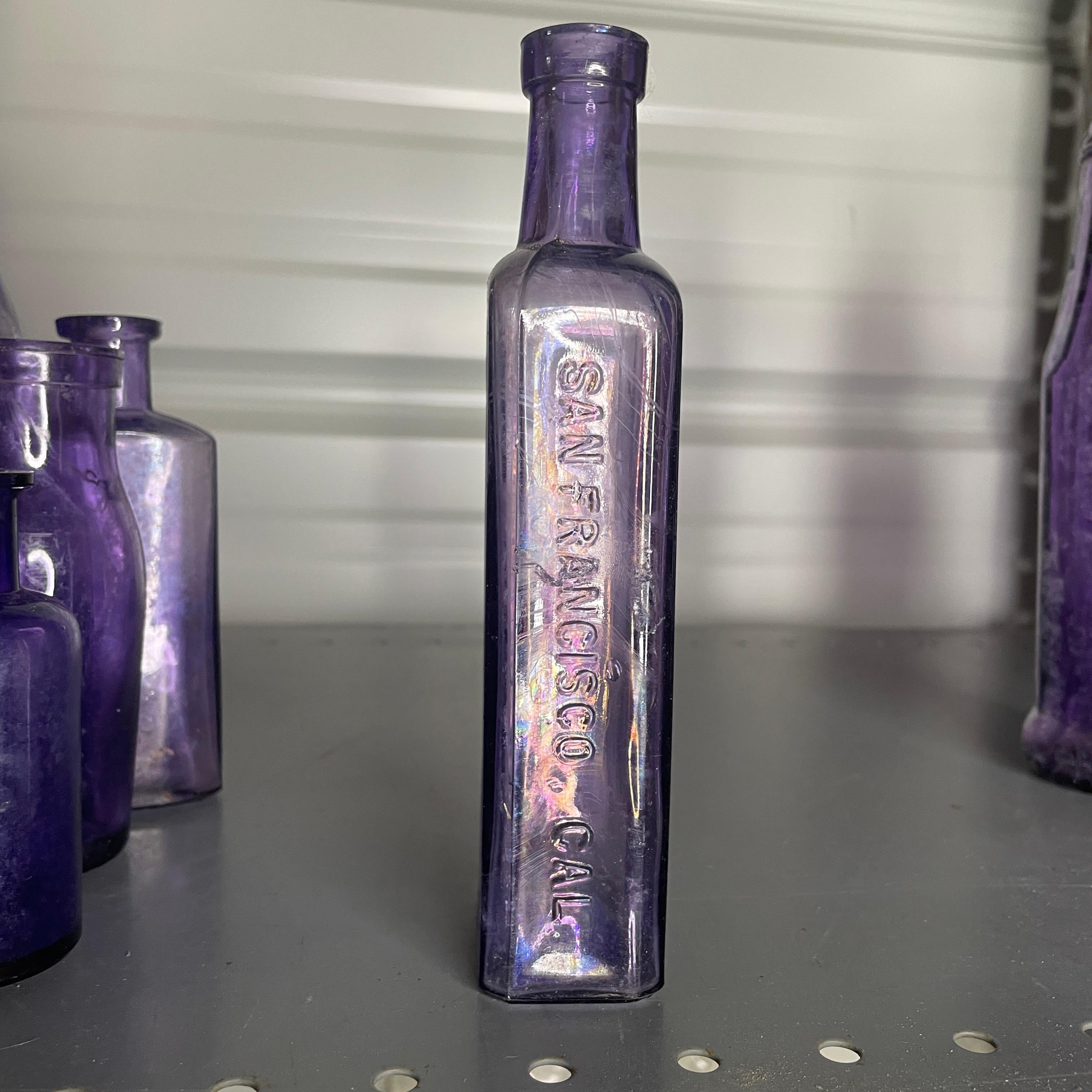 19th Century Purple Bottles and Jars- Set of 16 For Sale 8