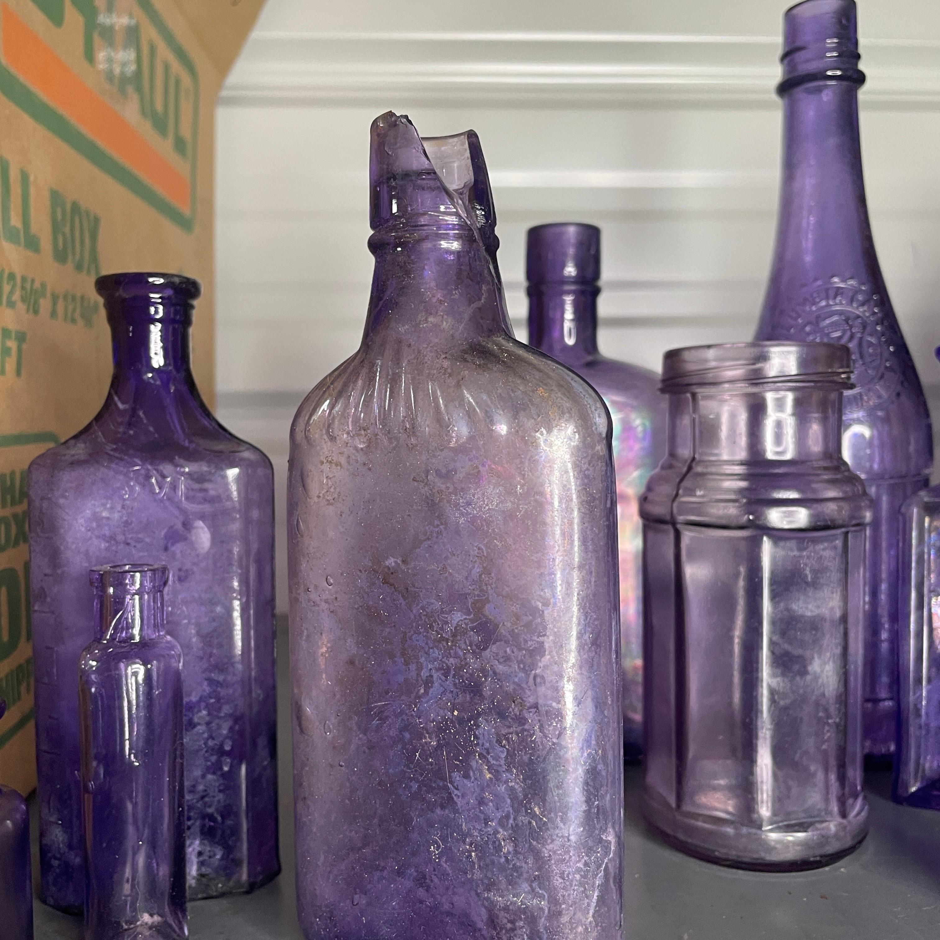 19th Century Purple Bottles and Jars- Set of 16 In Good Condition For Sale In Cordova, SC