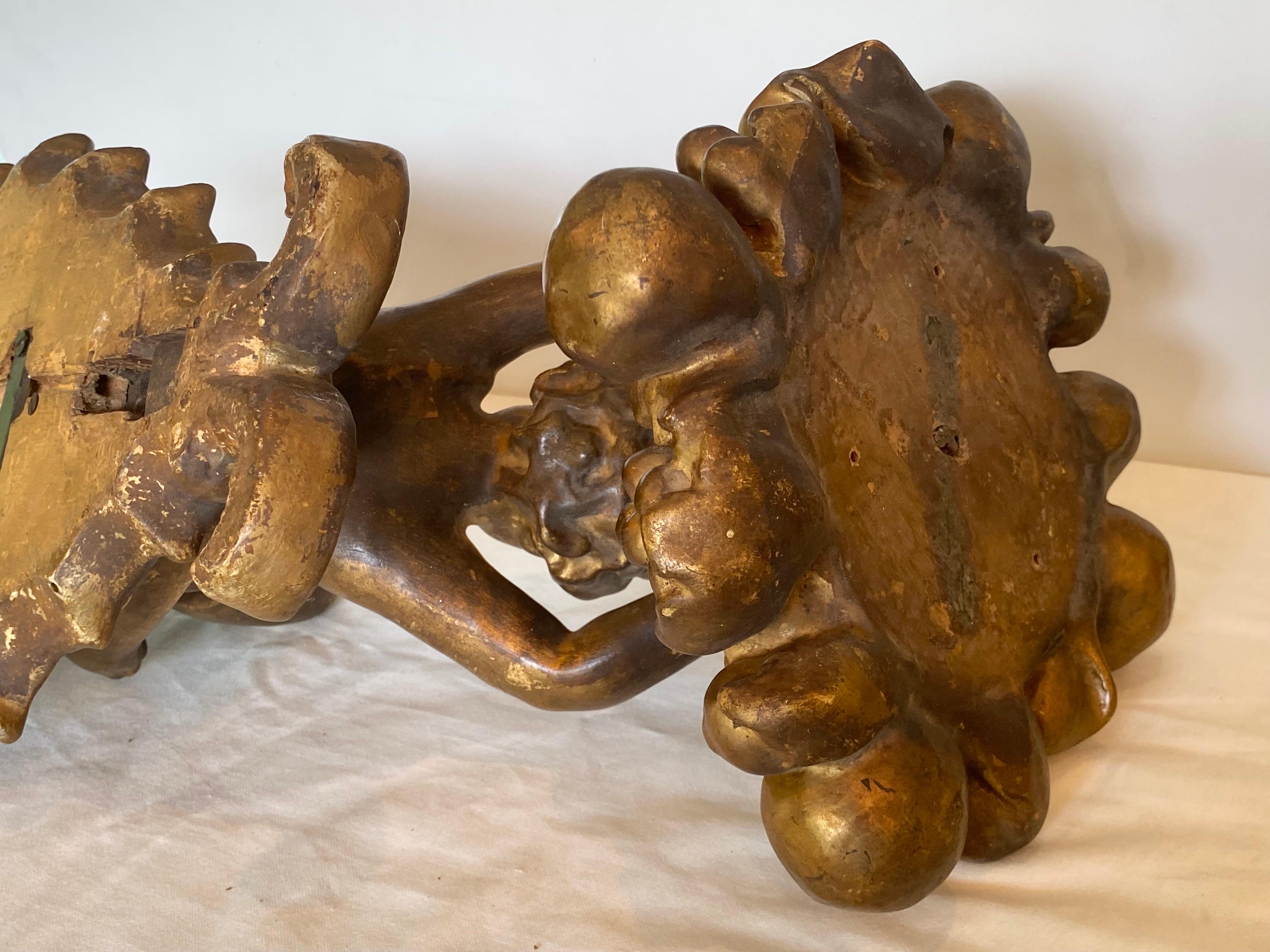 19th Century Putti and Shell Gilt Wall Brackets For Sale 3
