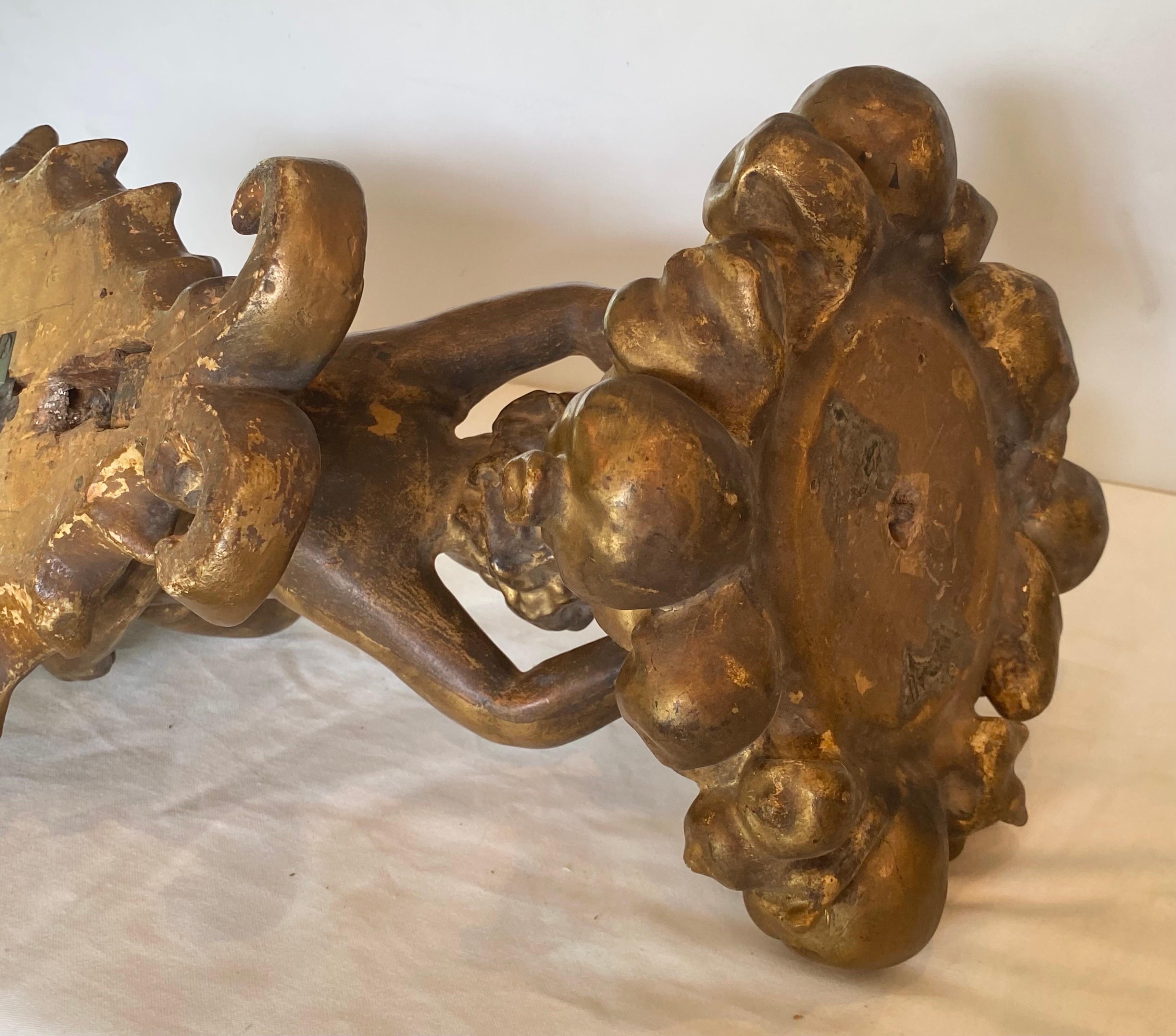19th Century Putti and Shell Gilt Wall Brackets For Sale 5